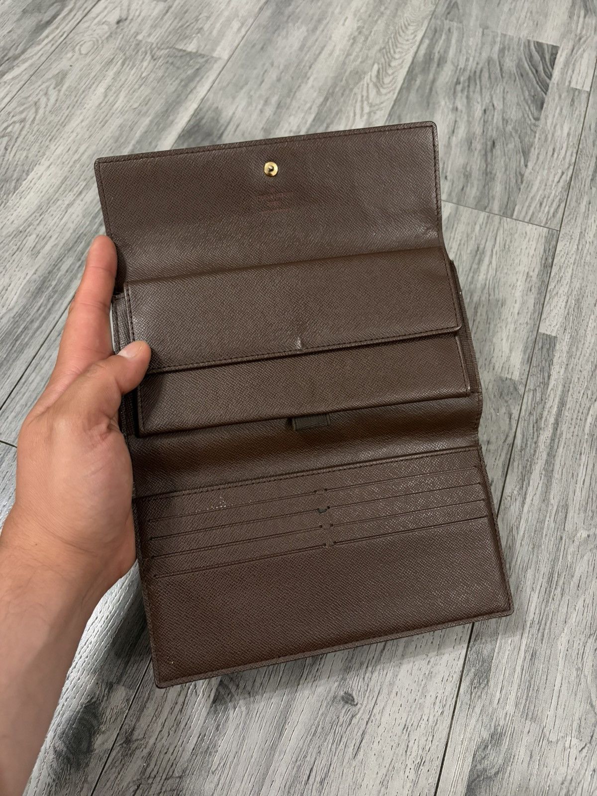 Louis Vuitton Louis Vuitton Damier Ebene Brown Check Trifold Wallet Size ONE SIZE - 7 Thumbnail