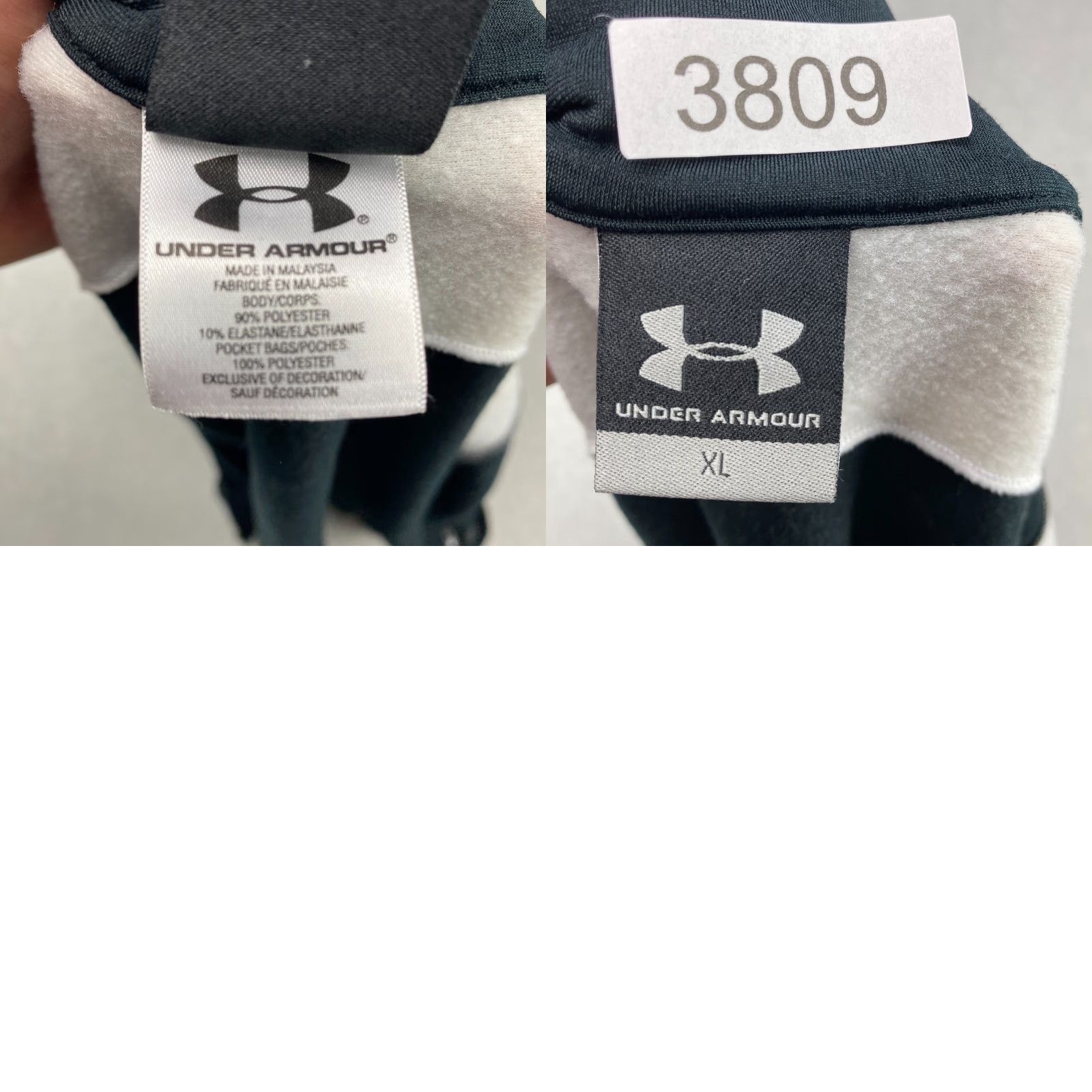 Under Armour VINTAGE? No — Under Armour Jacket Mens XL Black Full Zip Windbreaker Lined Fleece Pockets Logo Zip Size US XL / EU 56 / 4 - 9 Thumbnail