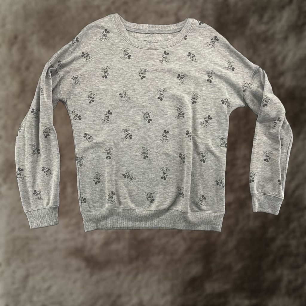 Disney Disney Sweatshirt Womens Medium Gray Mickey Mouse Stretch Long Sleeve Pullover Size M / US 6-8 / IT 42-44 - 1 Thumbnail