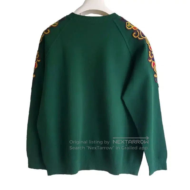 Valentino Valentino Green Embroidered Long Sleeve Sweatshirt . Size L / US 10 / IT 46 - 2 Thumbnail