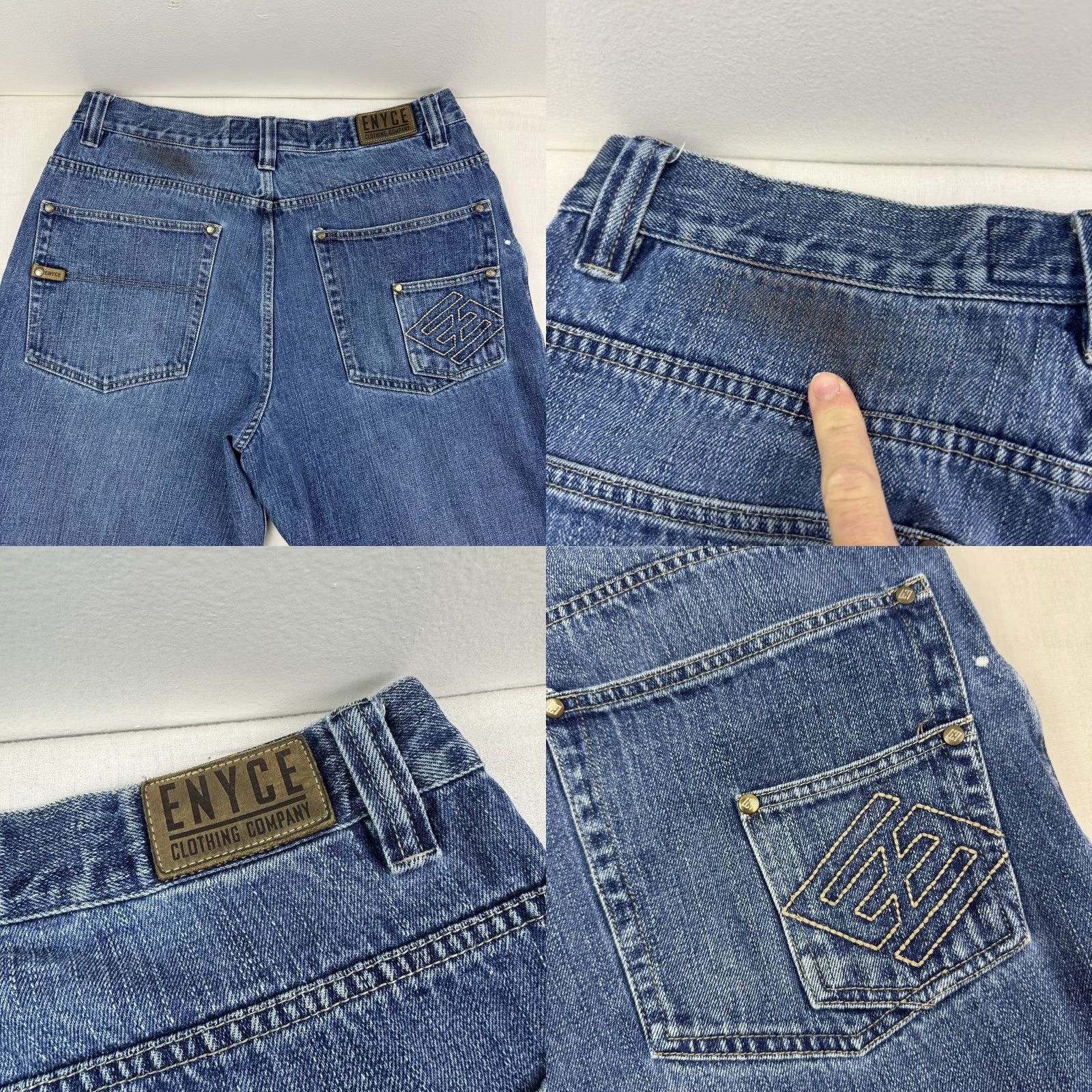 Enyce VINTAGE enyce Jeans Mens 34 Blue Baggy Adult 34x30 Grunge Hipster Punk Wide Leg Y2K 90s Size US 34 / EU 50 - 10 Thumbnail
