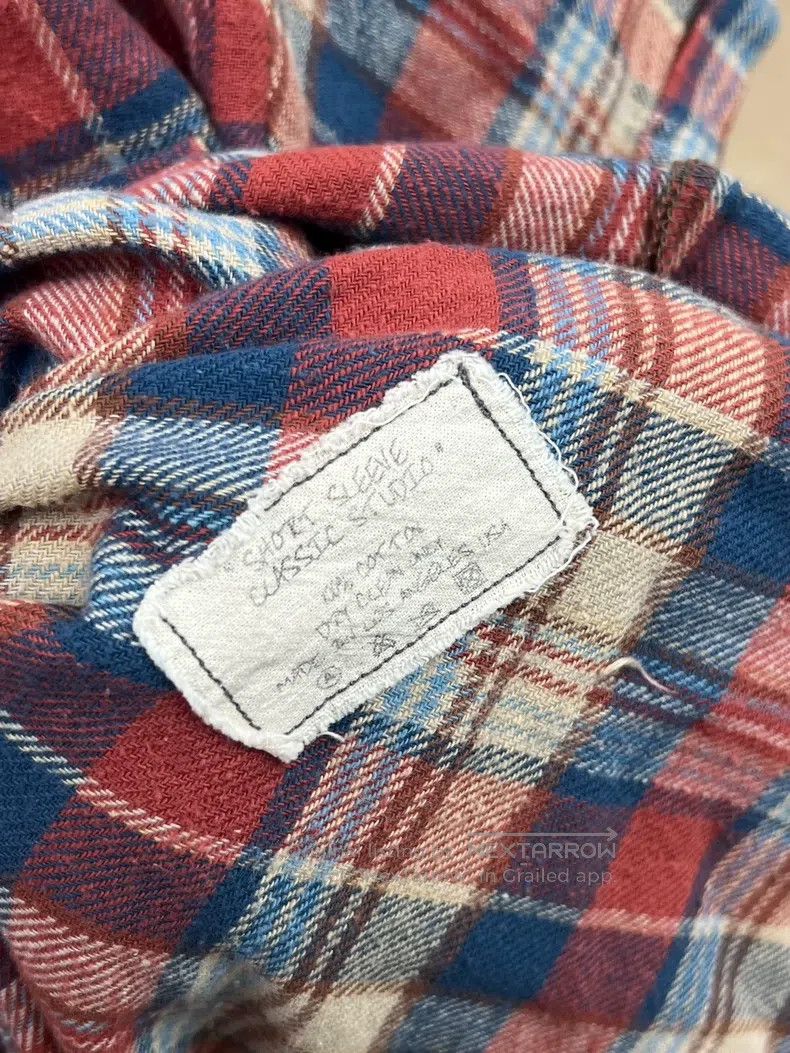 Greg Lauren Greg Lauren Retro Plaid Destroyed Short Sleeve Shirt Size US XL / EU 56 / 4 - 6 Thumbnail