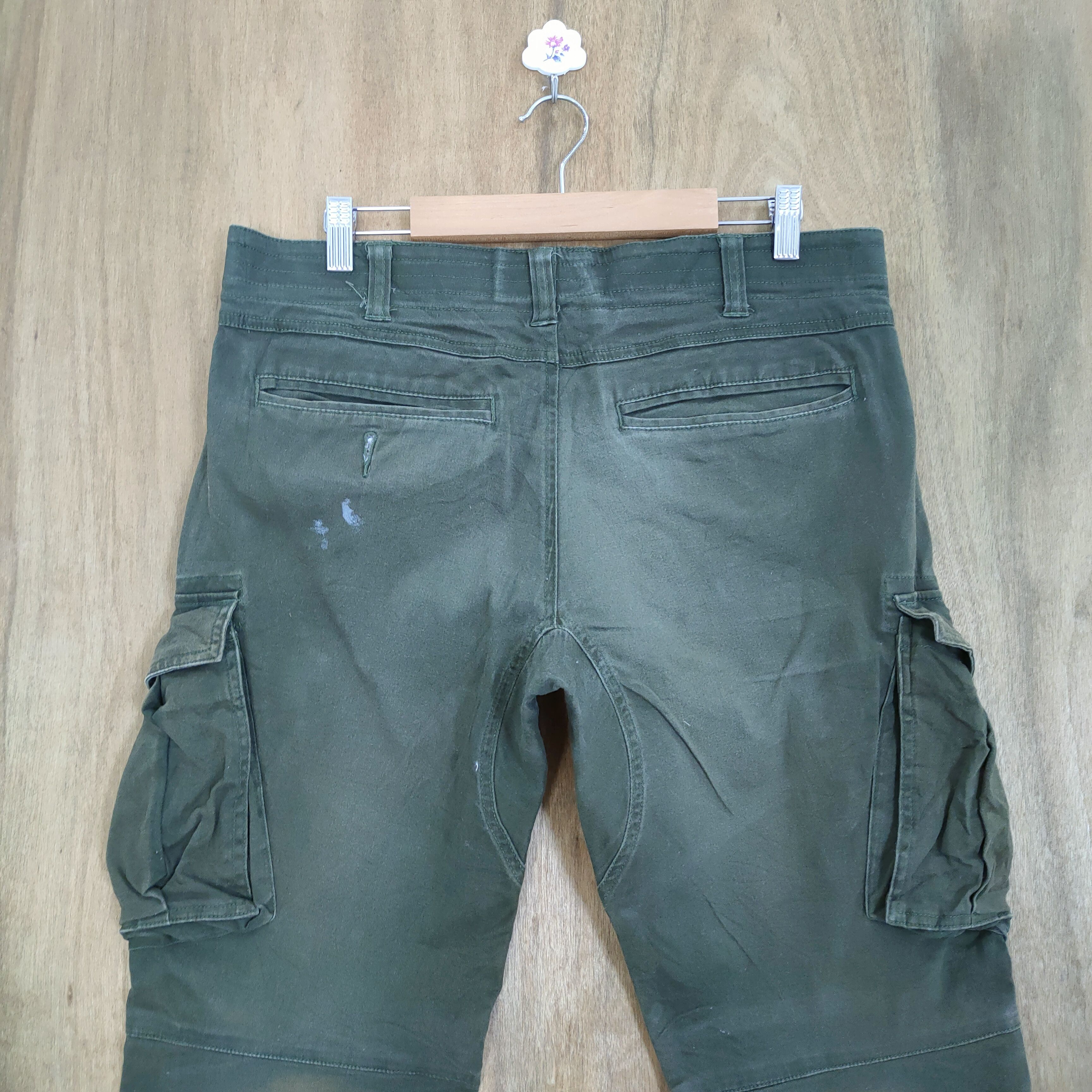 Japanese Brand VINTAGE GRIDE FADED GREEN CARGO PANTS Size US 33 - 7 Thumbnail
