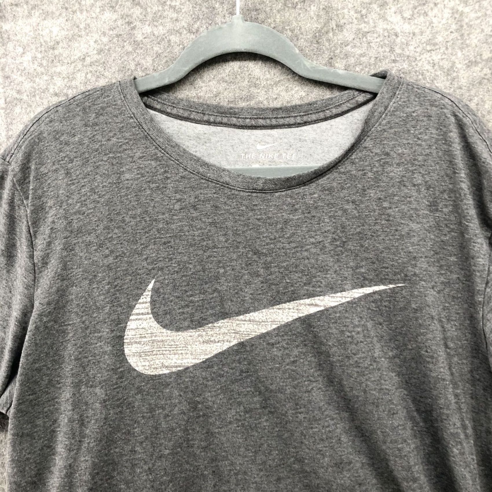 Nike Nike Tee Mens XL Short Sleeve Gray Athletic Cut Crewneck Active Dri-Fit Swoosh Size US 36 / EU 52 - 3 Thumbnail