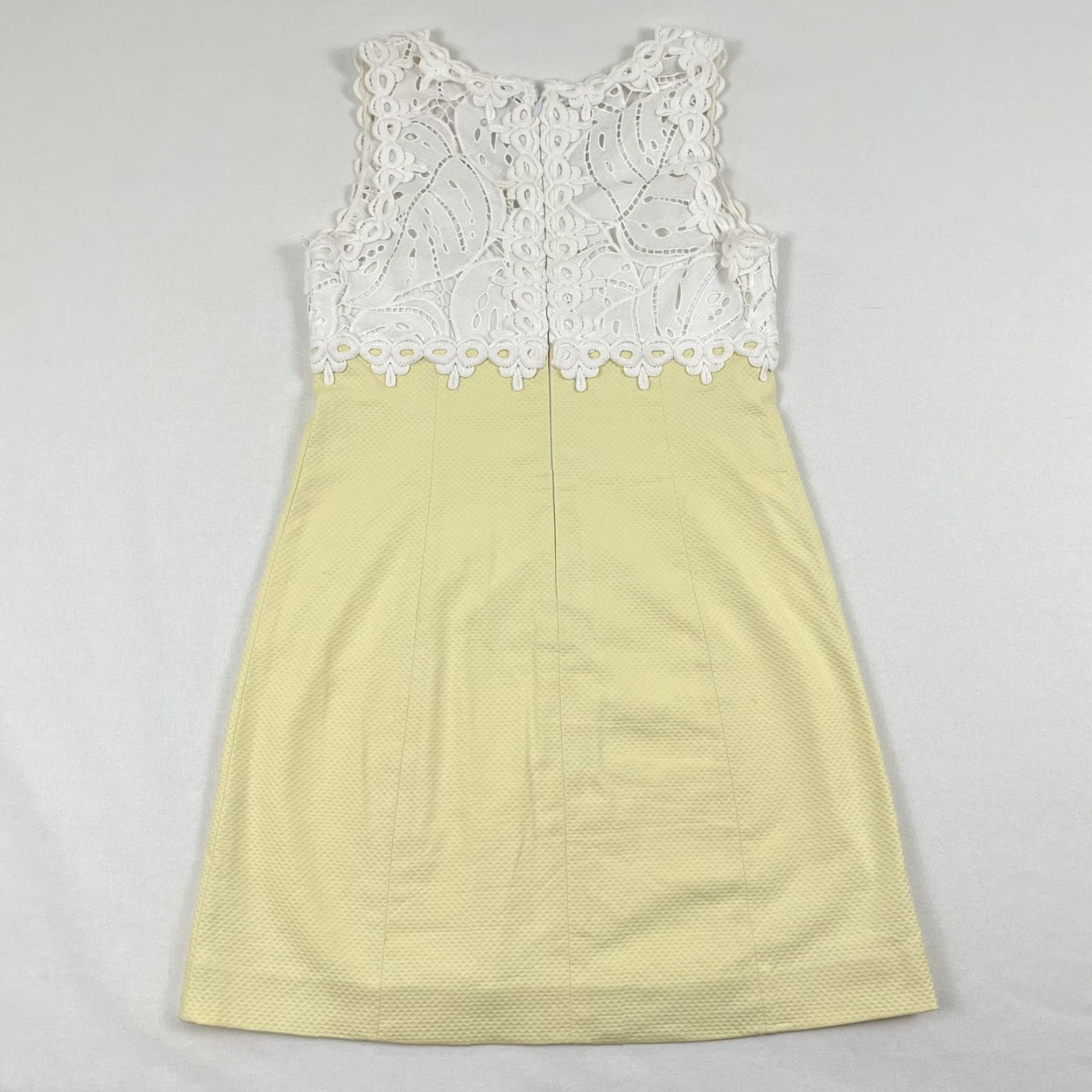 Lilly Pulitzer Lilly Pulitzer Sandi Shift Dress Womens Size 6 Yellow White Stretch Crochet Lace Size M / US 6-8 / IT 42-44 - 2 Thumbnail