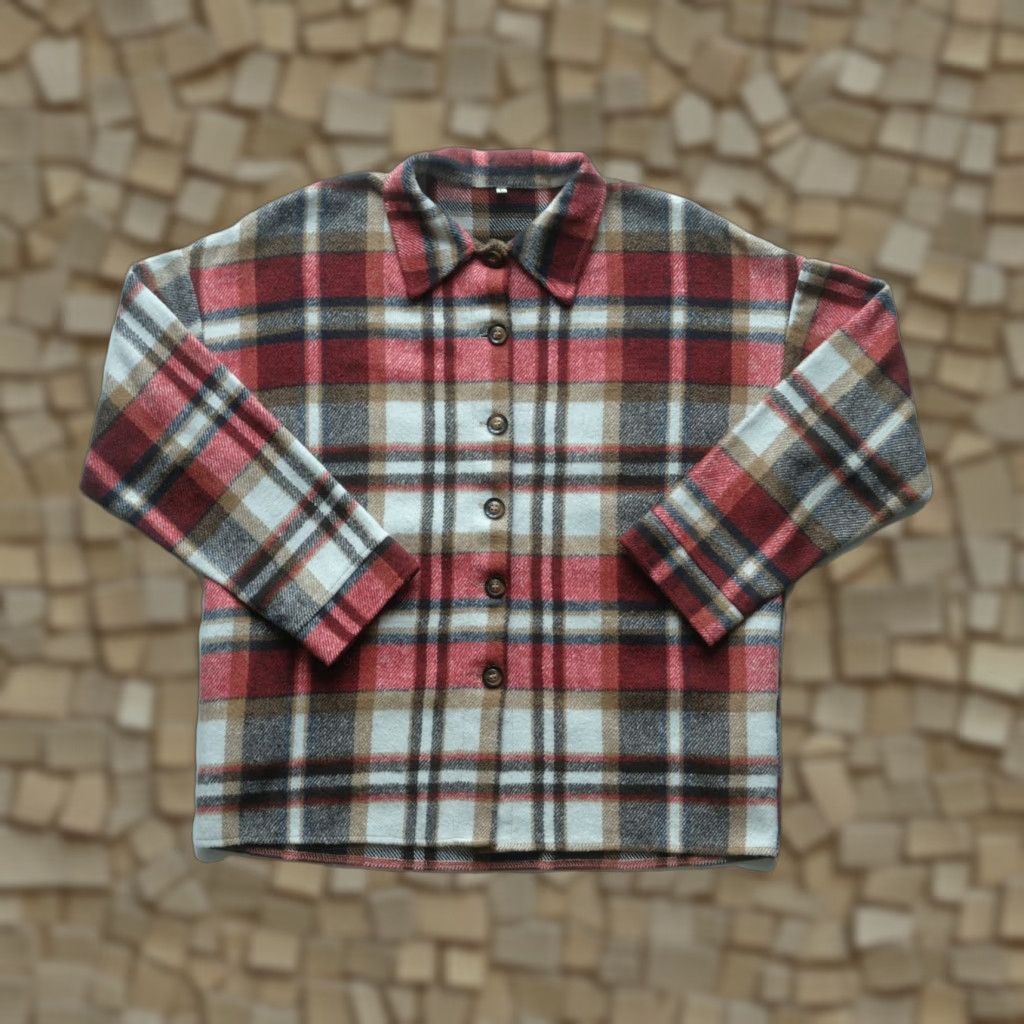 Vintage VINTAGE Unbranded Shirt Men L Brown Plaid 100% Polyester Flannel Button-Down Casual 90s Theme Fall Spring Summer Winter Mens Size US L / EU 52-54 / 3 - 1 Thumbnail