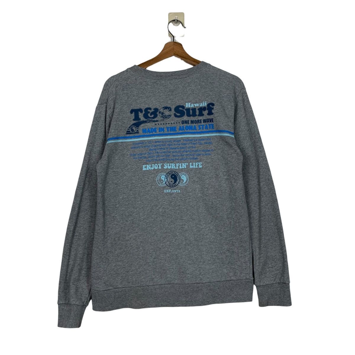 Japanese Brand T&C SURF Designs Big Logo Crewneck Sweatshirt #3632-C166 Size US M / EU 48-50 / 2 - 1 Thumbnail
