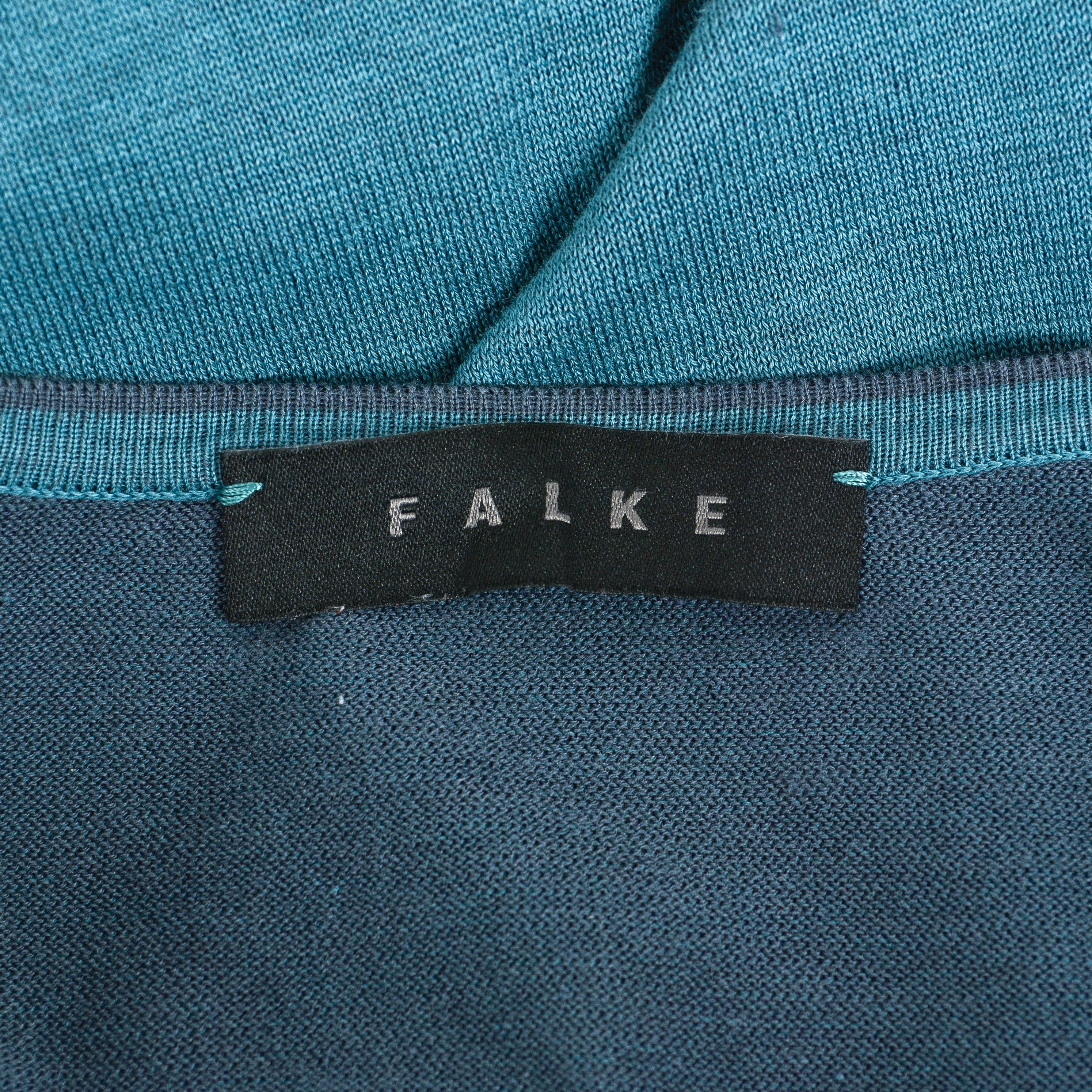 FALKE Men L V-Neck Sweater Jumper Pullover Sweatshirt Thin Knit Size US L / EU 52-54 / 3 - 4 Thumbnail