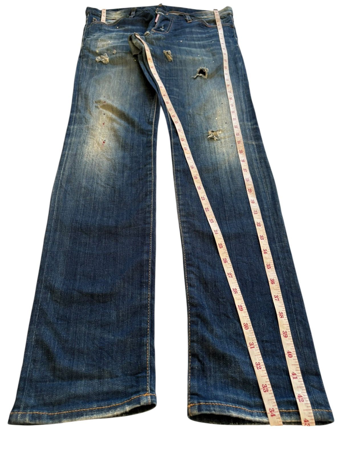 Dsquared2 Vintage Italy Dsquared2 Button Fly Painted Distressed Jeans Size US 33 - 12 Thumbnail