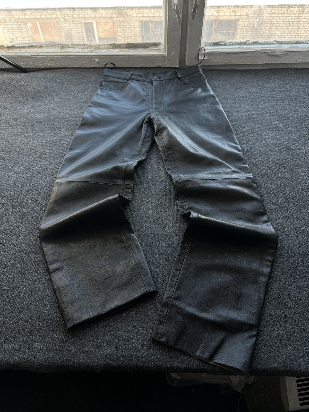 Leather 🚨GRAIL LEATHER PANTS RACING VNTG Cowboy Biker Leather Pants Size US 30 / EU 46 - 1 Thumbnail
