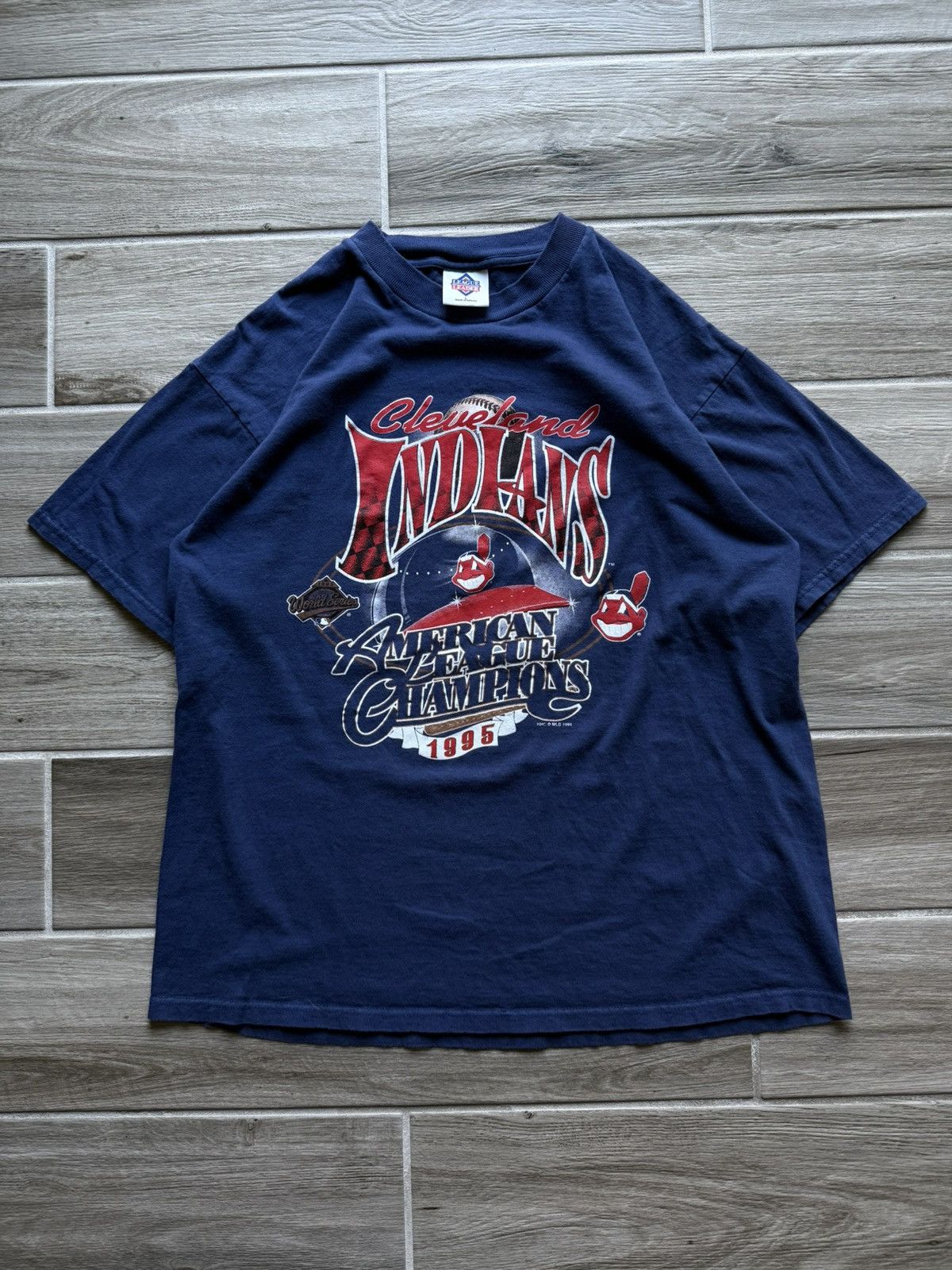 Vintage ‘95 Cleveland Indians MLB AL Champs T-Shirt Size L
