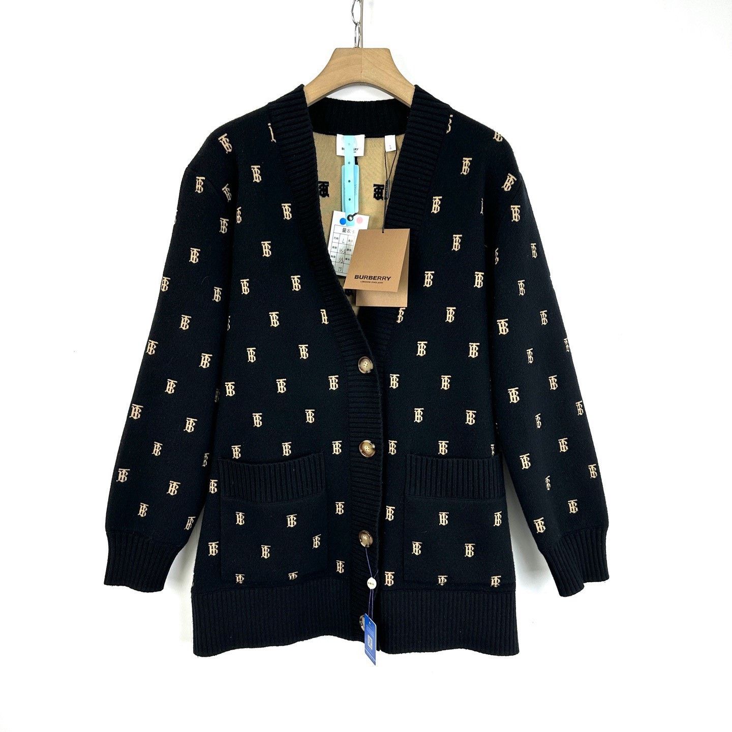Burberry Burberry TB Logo All-Over Print Knit Cardigan Size US L / EU 52-54 / 3 - 1 Thumbnail