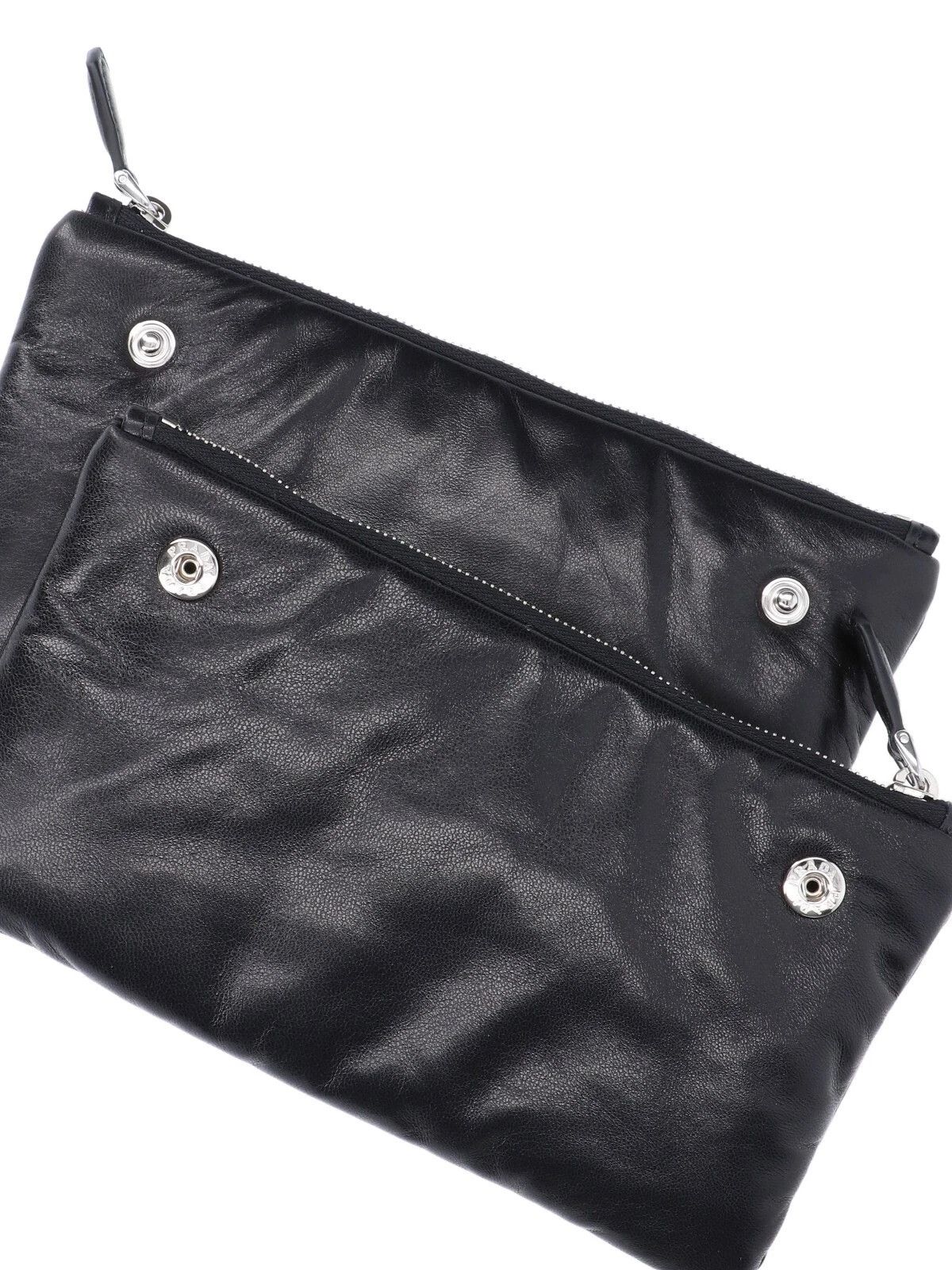 Prada PRADA Black Leather Double Pouch New And Authentic Size ONE SIZE - 5 Thumbnail