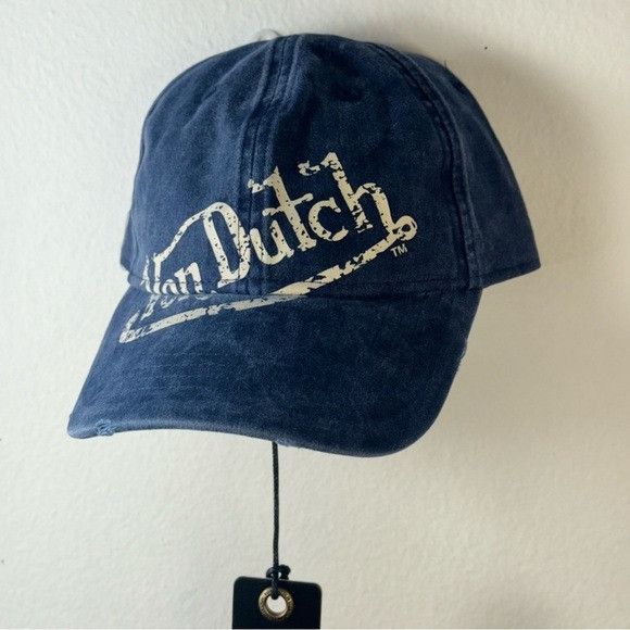 Designer × Von Dutch NWT VON DUTCH NAVY DISTRESSED DAD HAT Size ONE SIZE - 4 Thumbnail