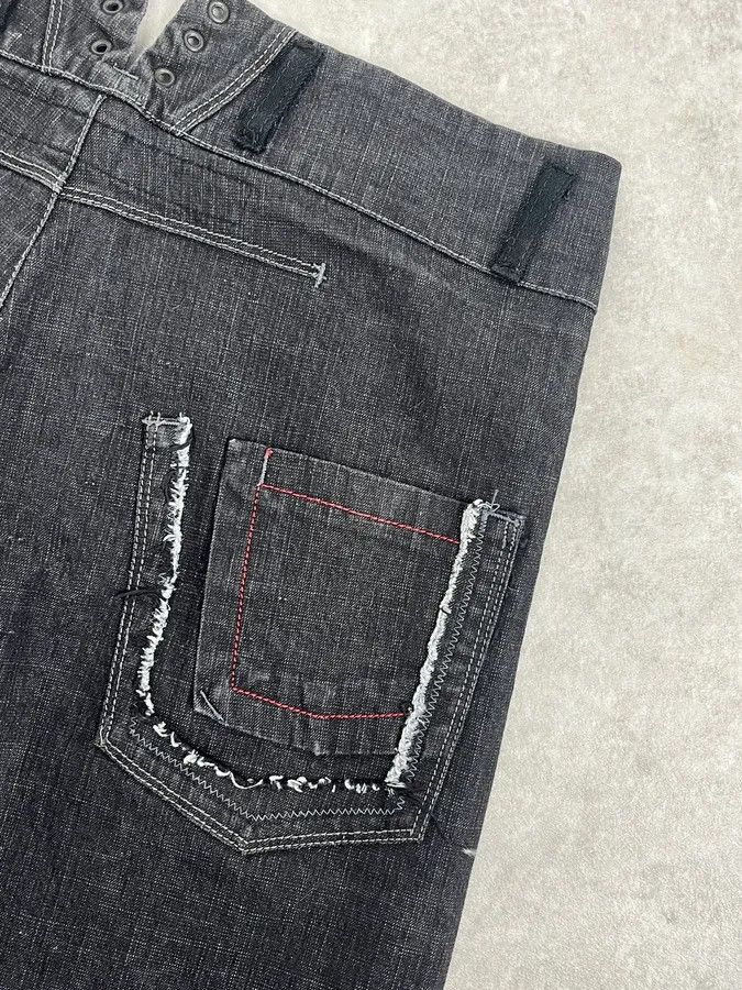 Marithe + Francois Girbaud 2000s Marithé + François Girbaud Dark Grey Avant-Garde Flared Denim Jeans Size US 30 / EU 46 - 10 Thumbnail