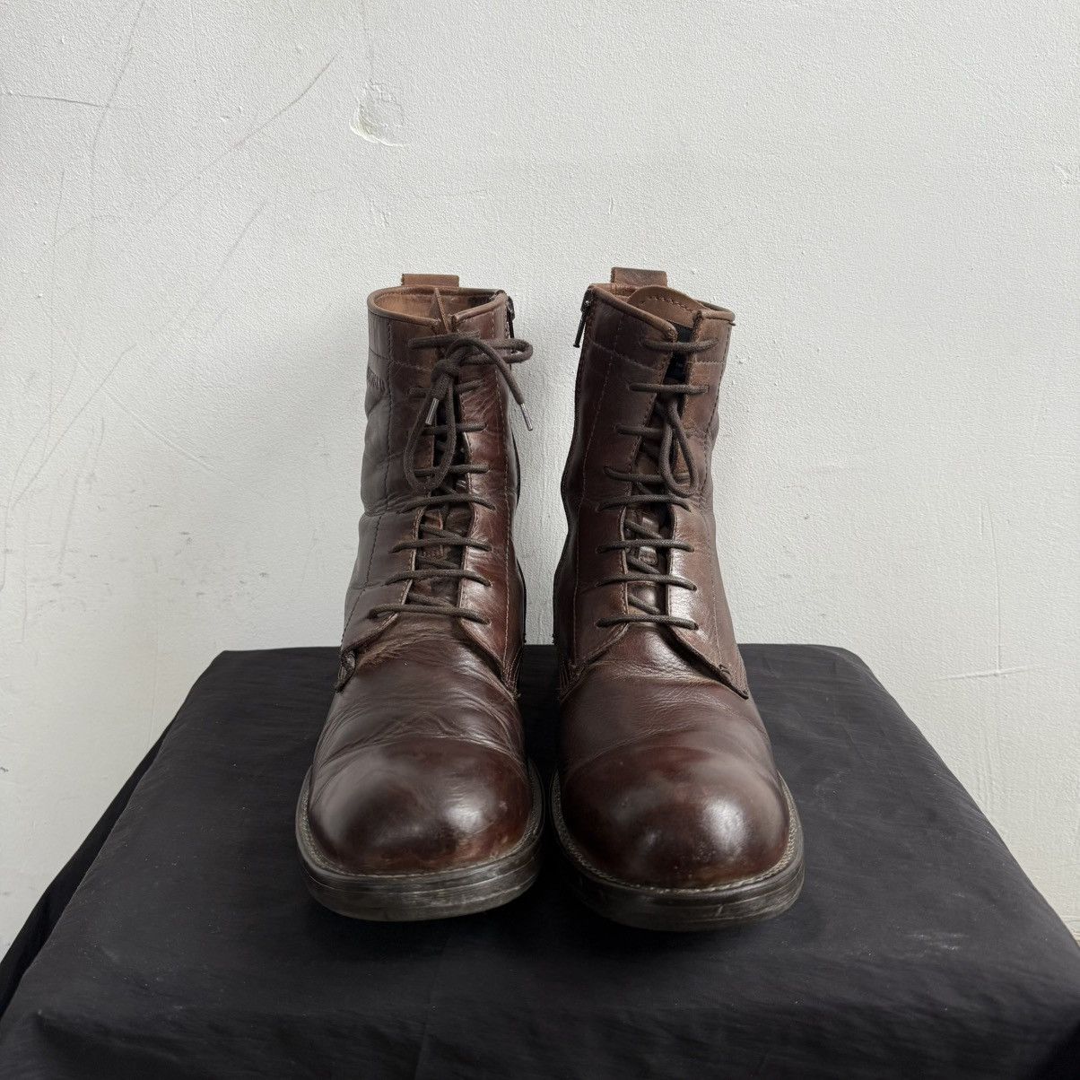 G-Star G-Star Raw Brown Leather Combat Boots Avant-garde Size US 9 / EU 42 - 3 Thumbnail