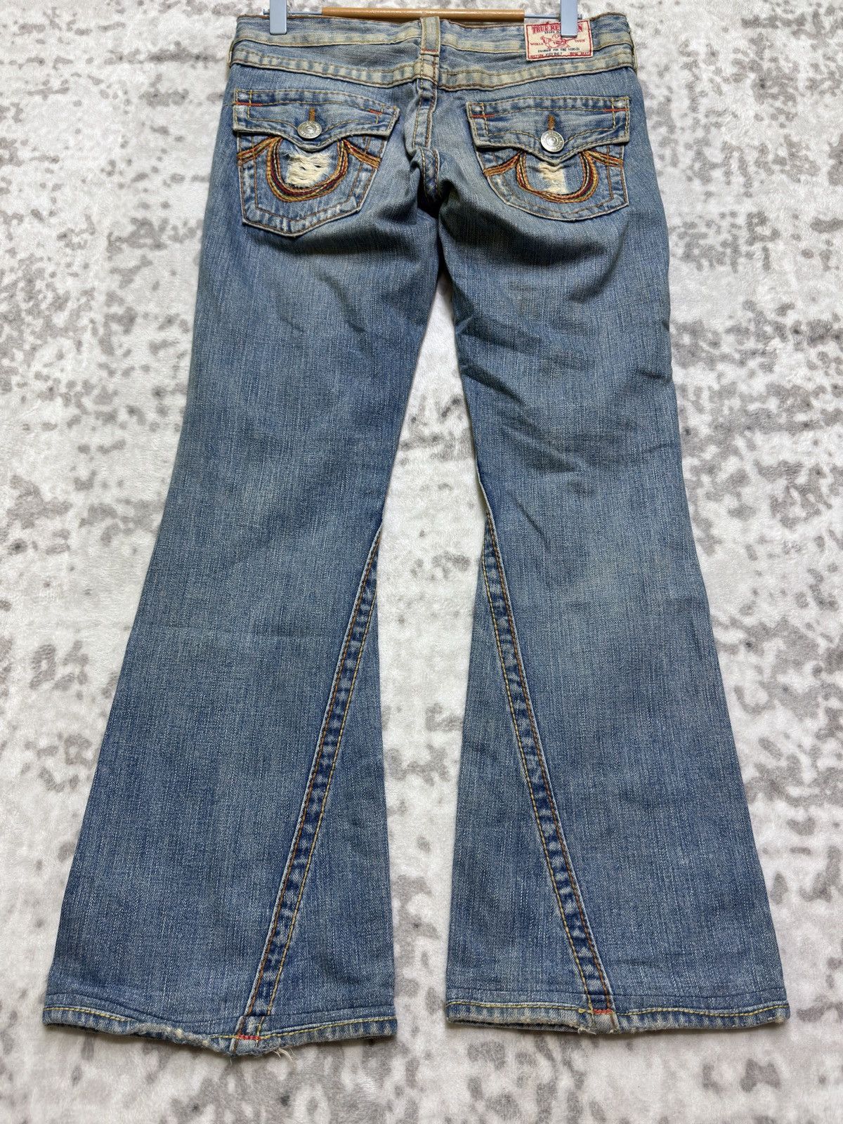True Religion True Religion Joey Big T Bootcut Low Rise Distressed Jeans Size US 30 / EU 46 - 11 Thumbnail