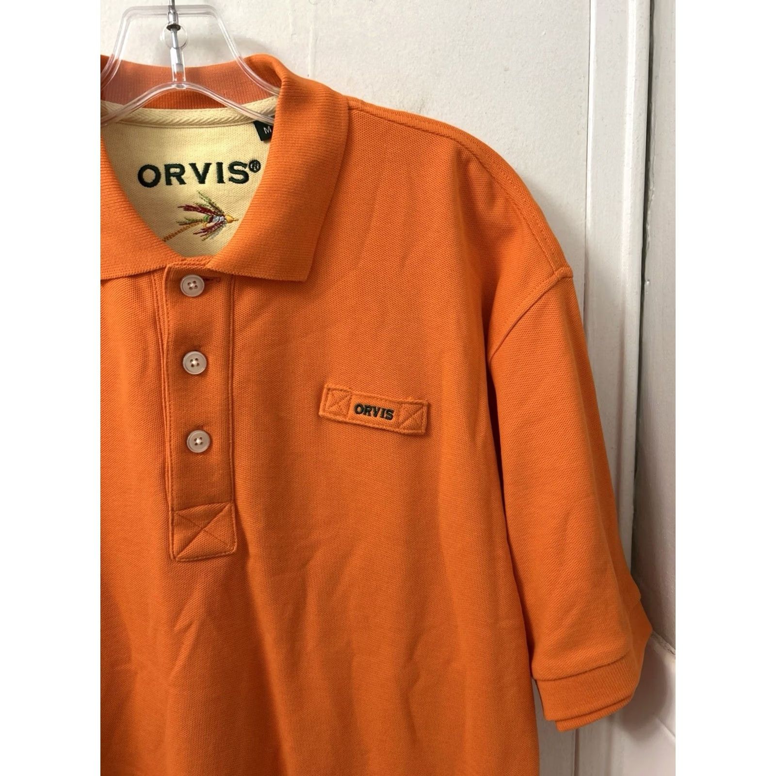 Orvis Orvis Polo Shirt Mens Size M Orange Cotton Short Sleeve S/S Piqué Logo Embroidered Fly Fishing Casual, Workwear Size US M / EU 48-50 / 2 - 4 Thumbnail