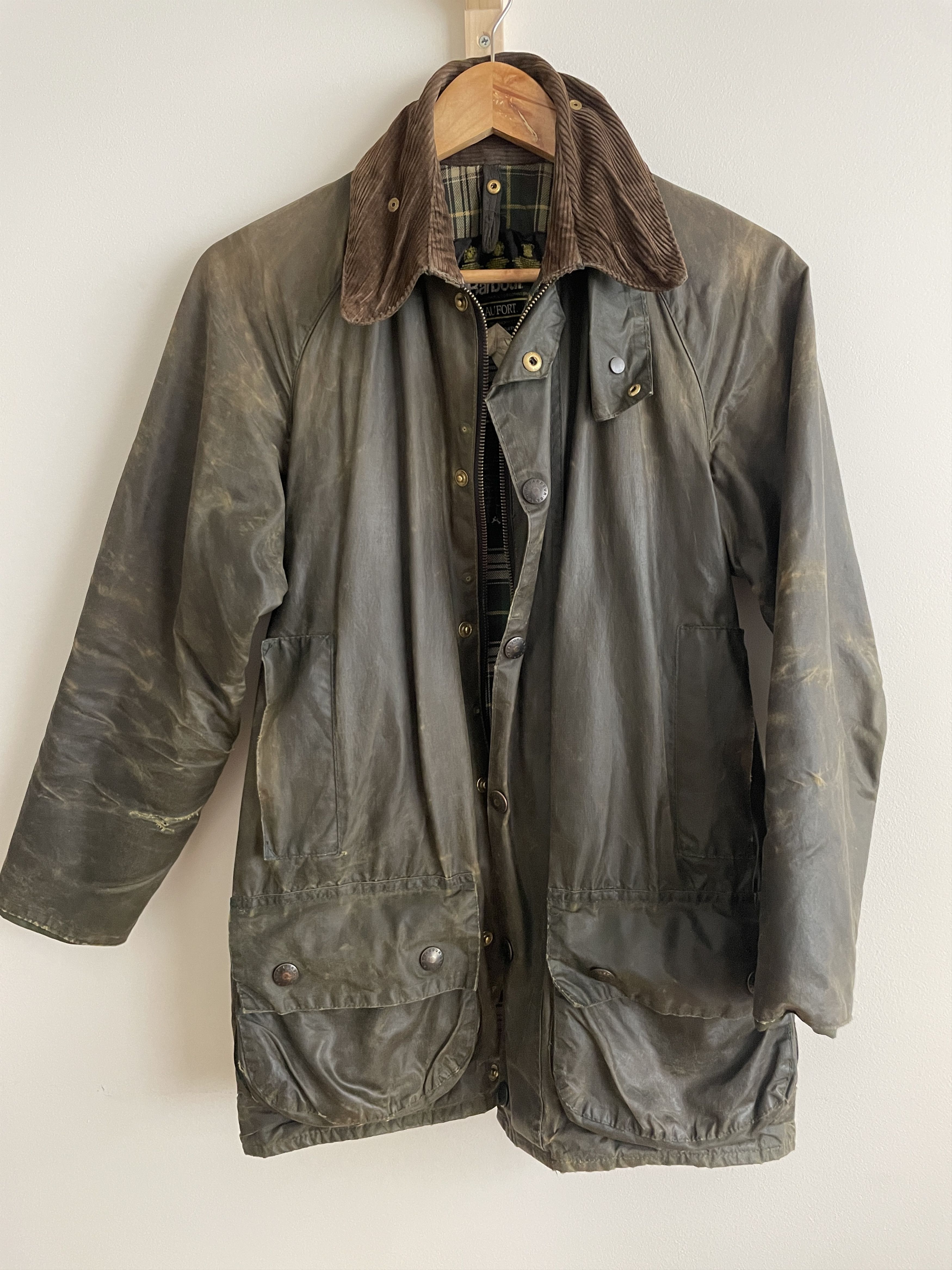 Barbour Beaufort waxed jacket C36 / 91 cm XS / S - Vintage Store