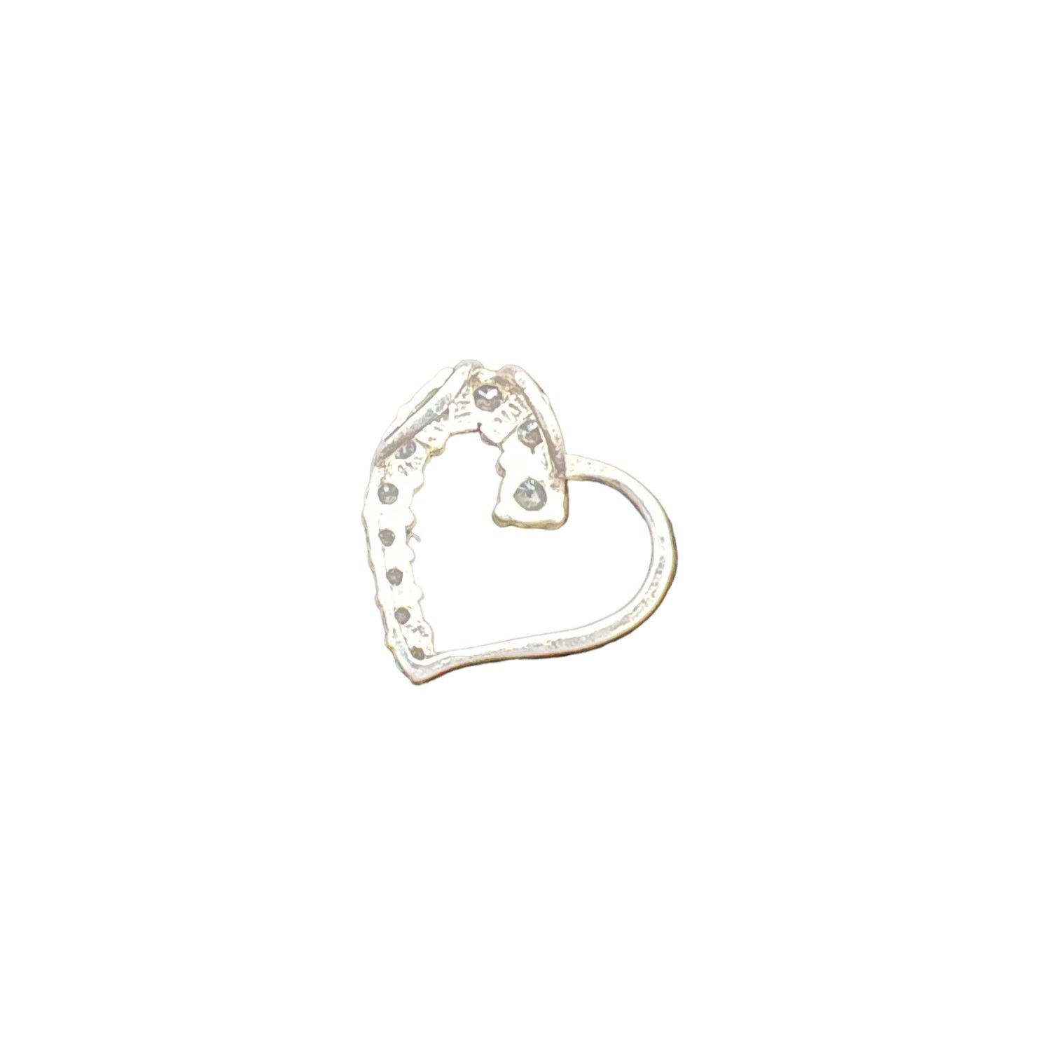 Other Beautiful Leaning Heart Pendant Half with Stones Size ONE SIZE - 2 Thumbnail