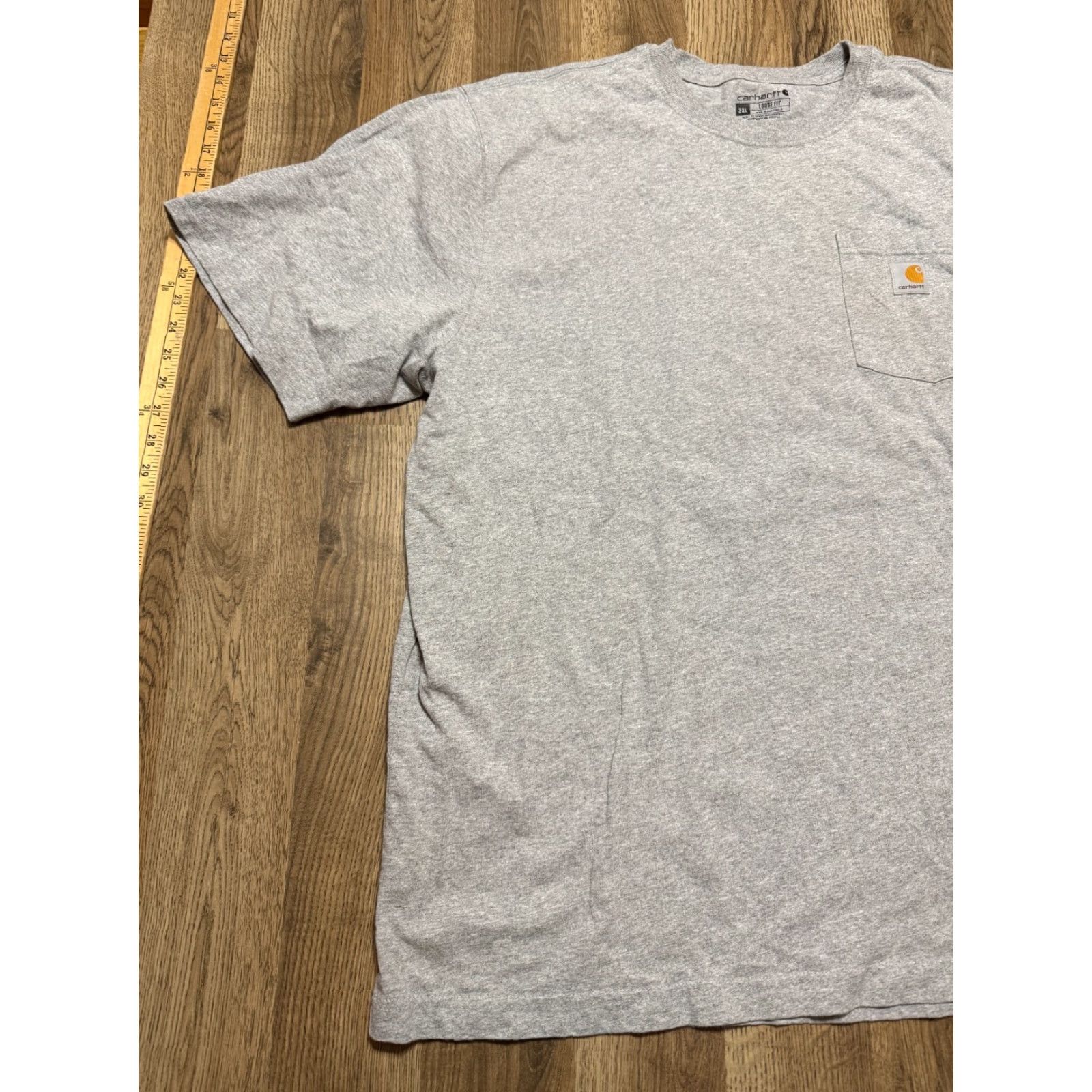 Carhartt VINTAGE Carhartt Shirt 2XL Gray Crew Neck Pocket Tee Loose Fit Mens Size US XXL / EU 58 / 5 - 3 Thumbnail