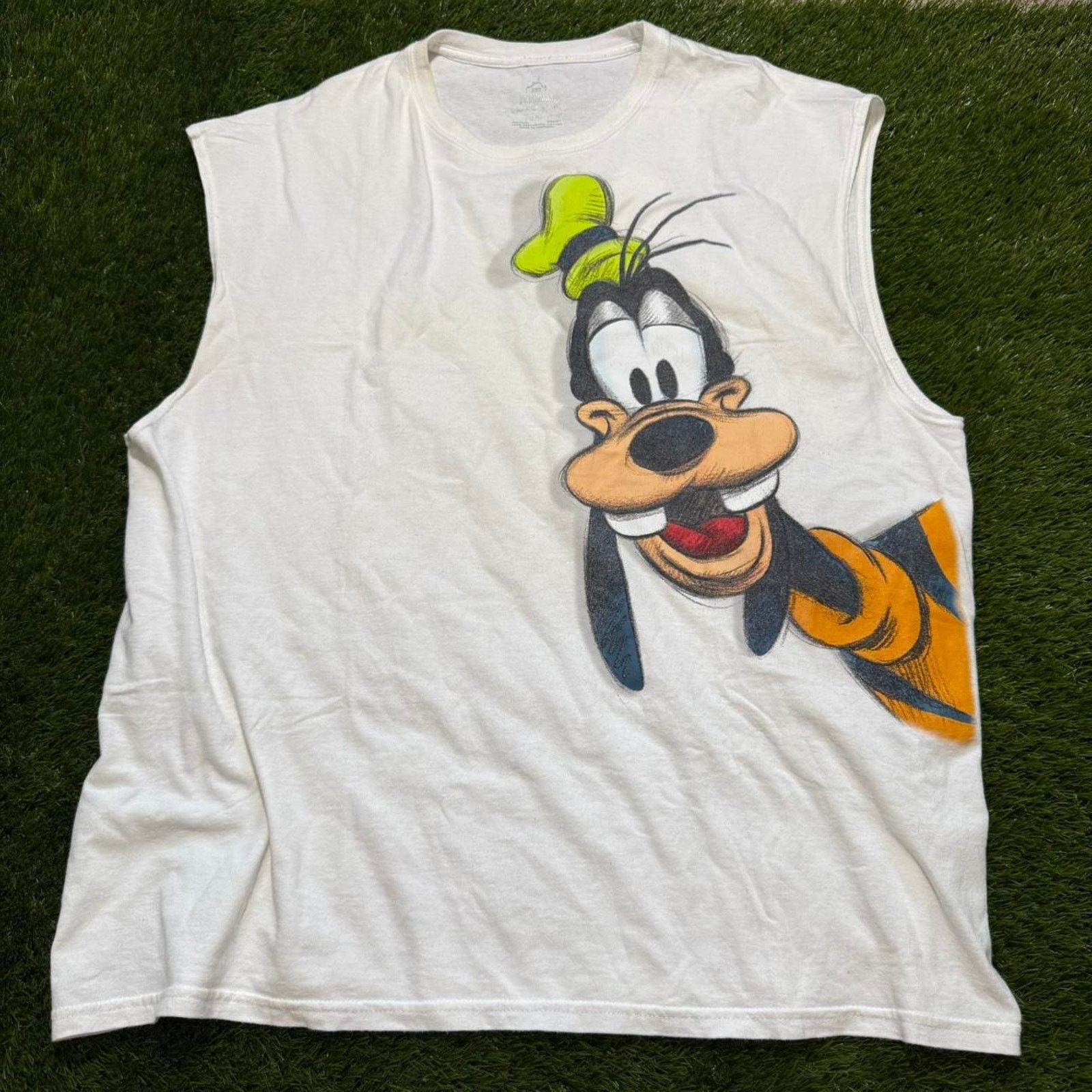 Disney Vintage 90s Goofy walt disneyland Biker Tank Top Size US XXL / EU 58 / 5 - 7 Thumbnail