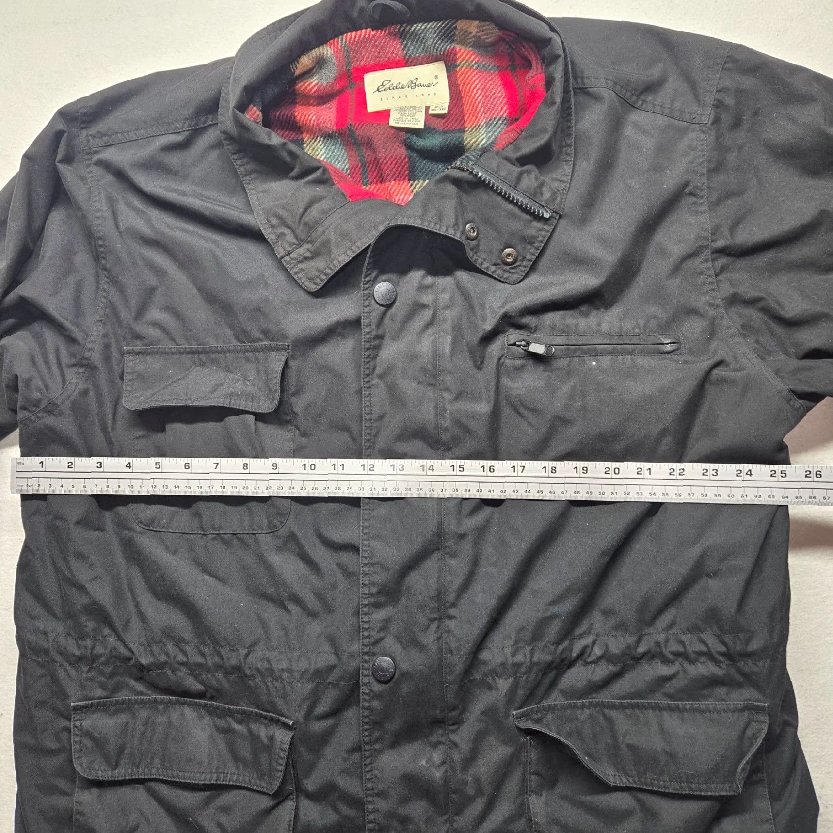 Eddie Bauer Eddie Bauer Shacket Shirt Jacket Plaid Black 2XL Men Button Up Lined Flannel Casual Winter Fall Spring All Seasons Jacket Mens Size US XXL / EU 58 / 5 - 6 Thumbnail