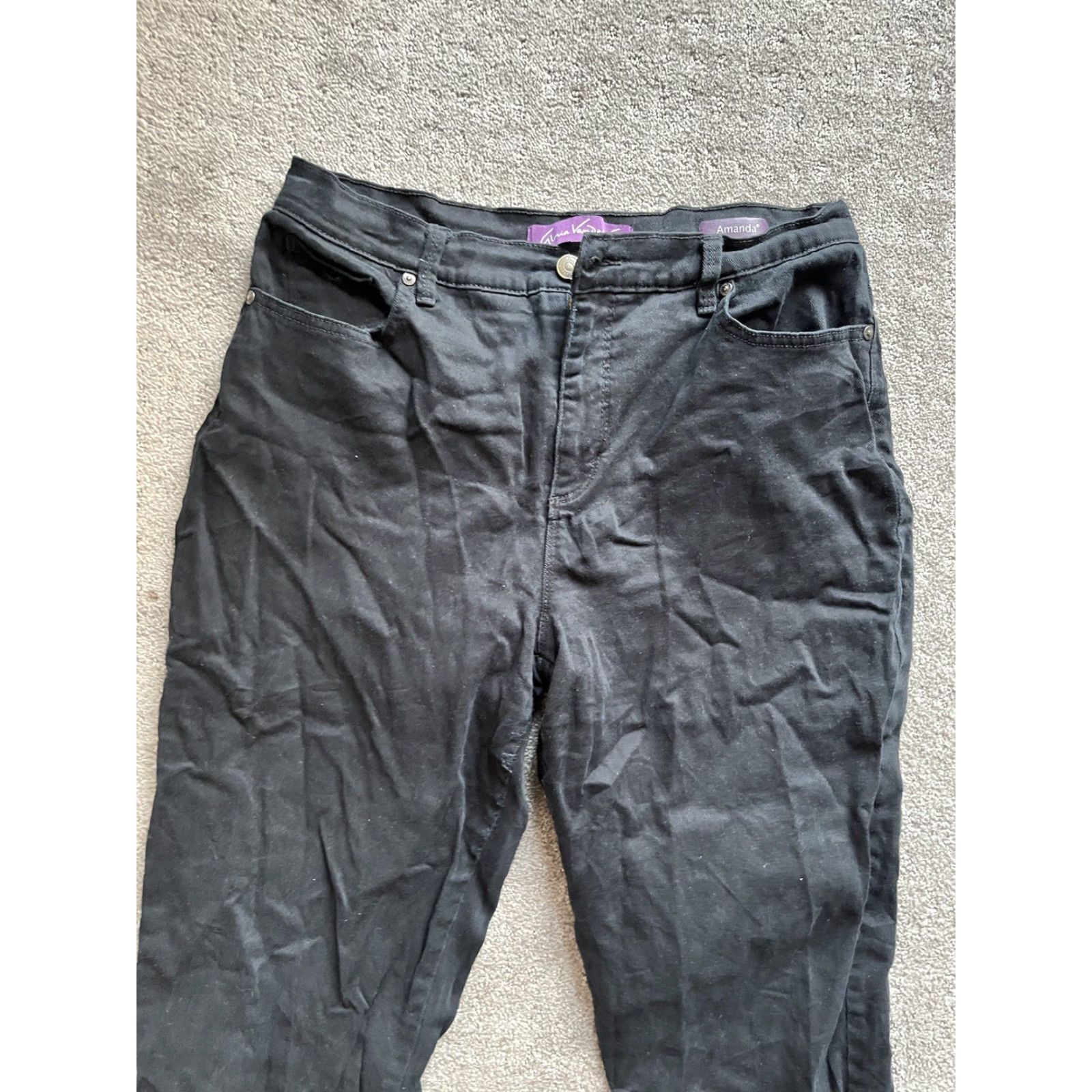 Gloria Vanderbilt Gloria Vanderbilt Jeans Womens Size 12 Black Straight Leg High Rise Denim 31" Inseam Regular Fit American Classic Size 34" / US 12 / IT 48 - 2 Thumbnail