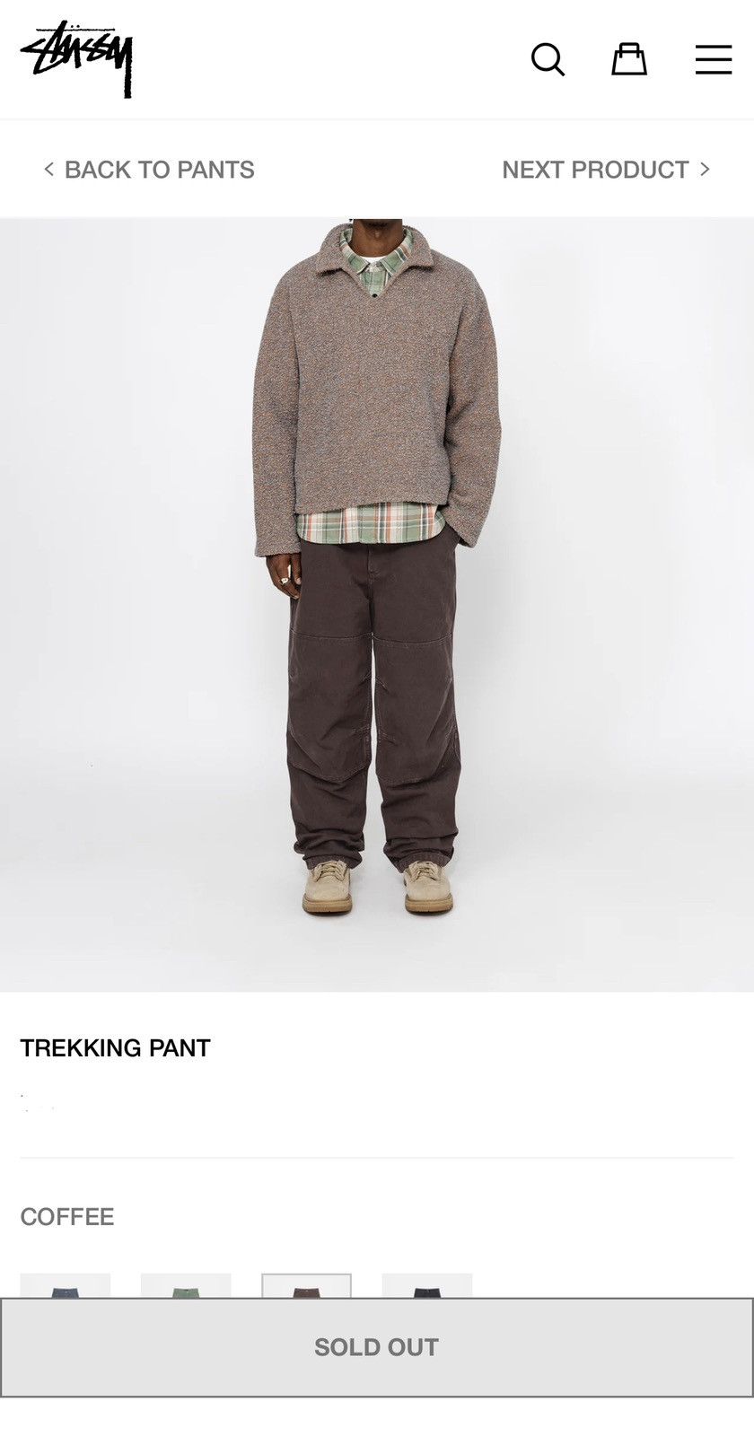 Stussy Stussy Trekking Pant Double Knee Coffee 32 | Grailed
