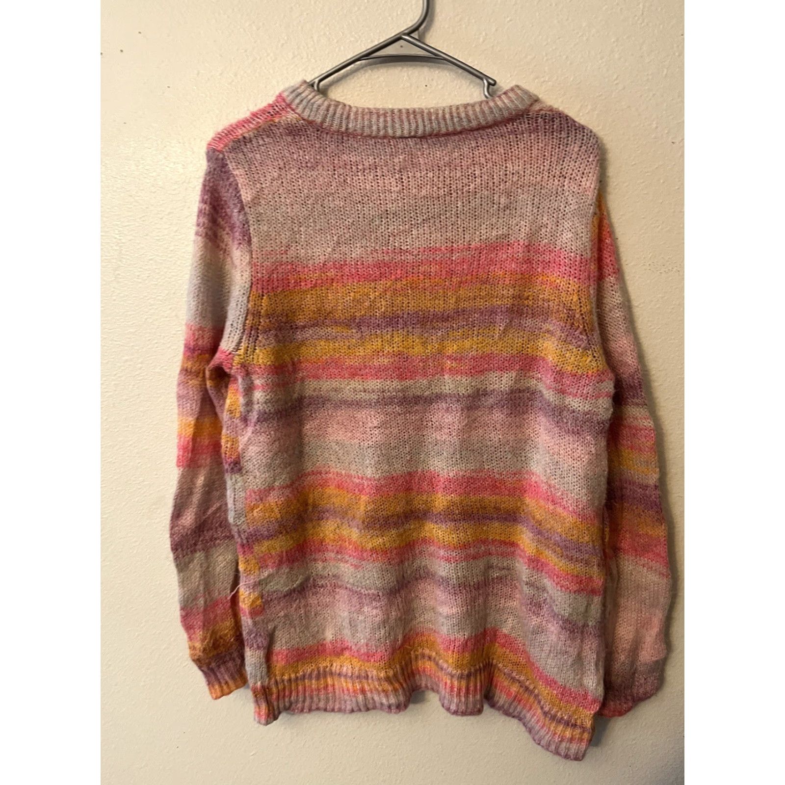 Gap GAP Sweater M Rainbow Striped Pink 90s Preppy Forever Pink Pastel Academia Womens Size M / US 6-8 / IT 42-44 - 3 Thumbnail