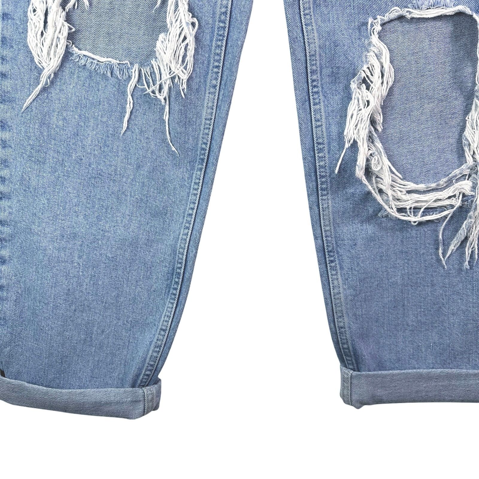 Bdg BDG Lt Wash Denim High Rise Distressed Grunge Baggy Jeans 27 Size 27" / US 4 / IT 40 - 6 Thumbnail