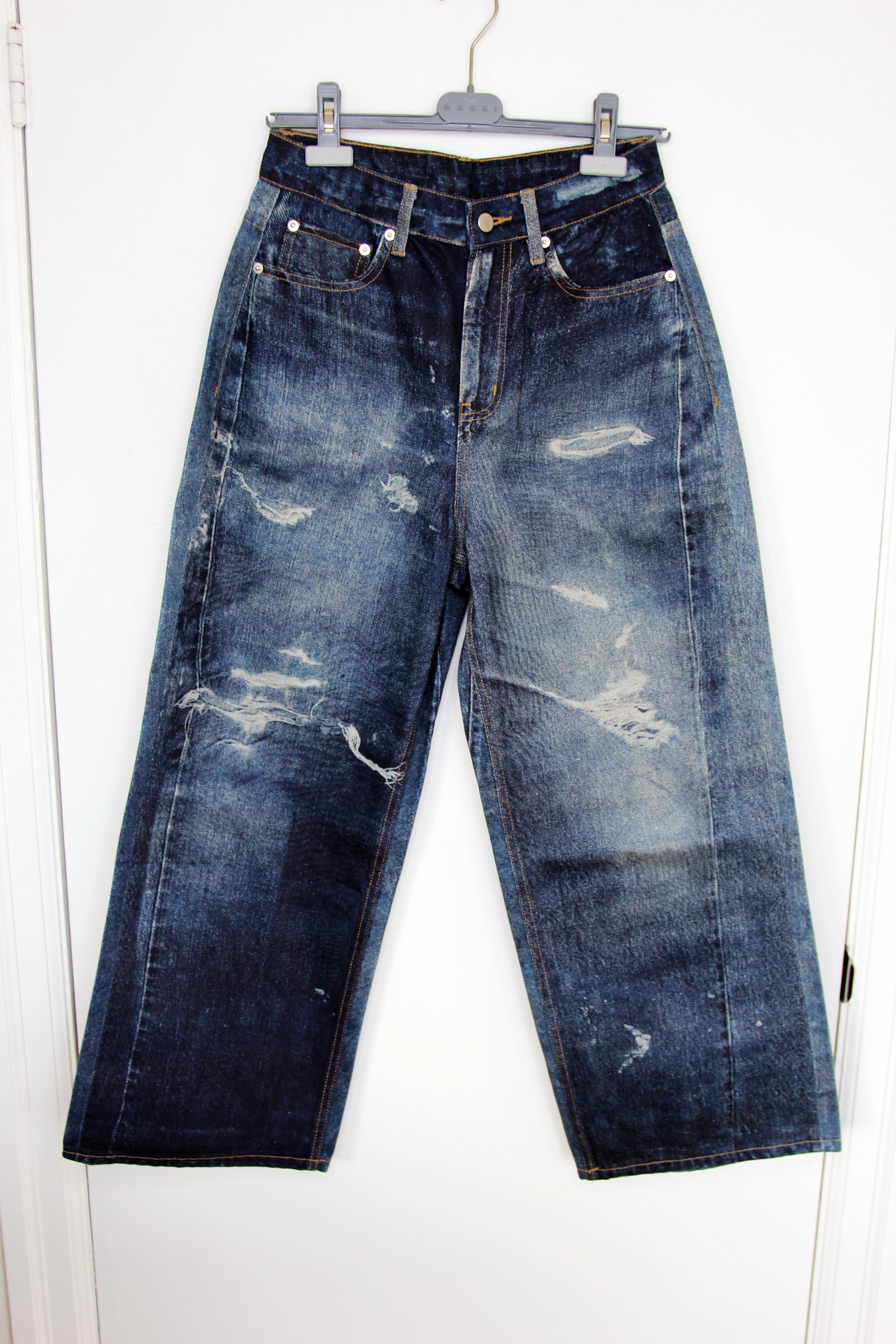 Other BNWT AW25 SENSEERA DISTRESSED-LOOK PRINTED DENIM JEANS S Size US 30 / EU 46 - 2 Thumbnail