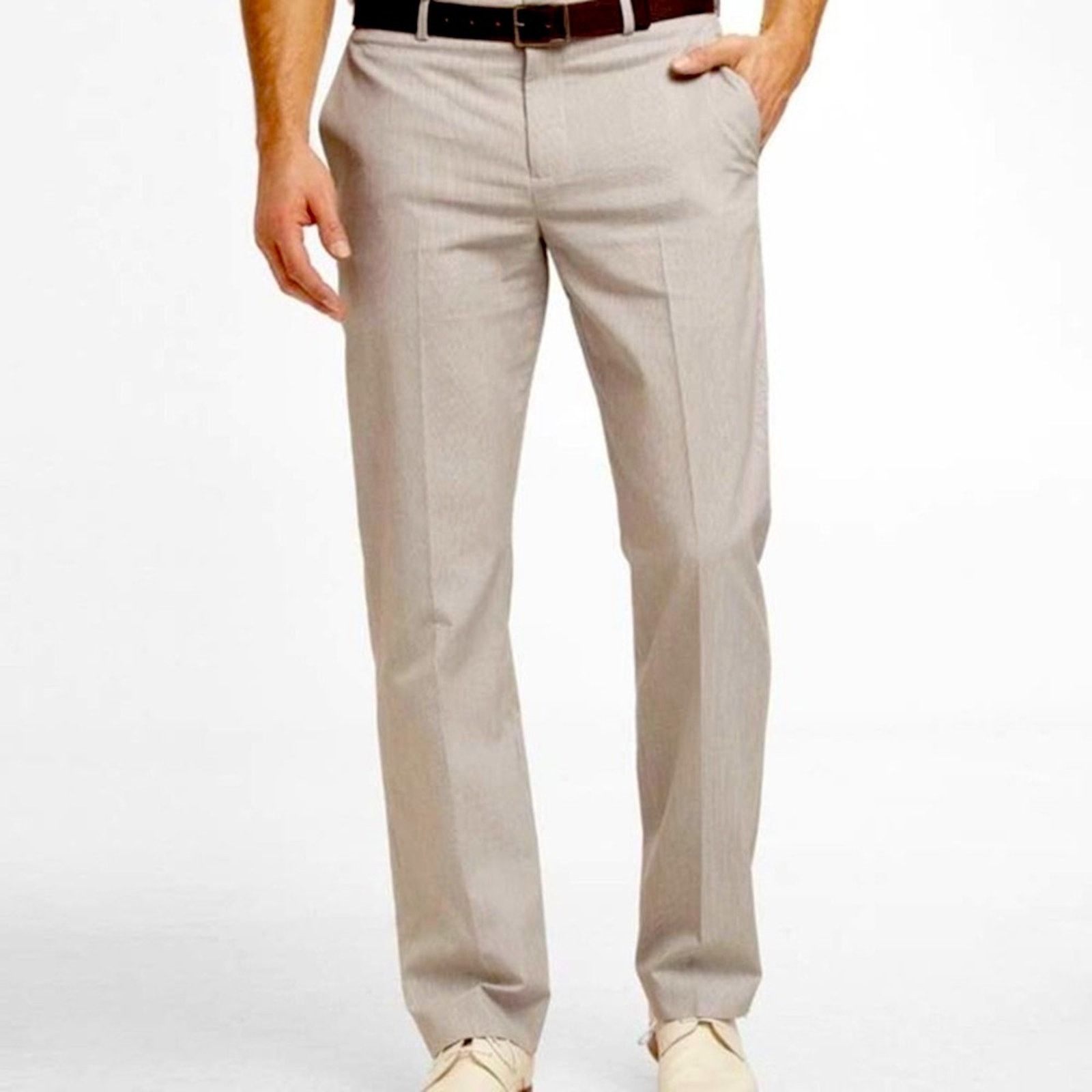 Express Express Producer Khaki Pinstriped Dress Pants, 38x32 | Grailed