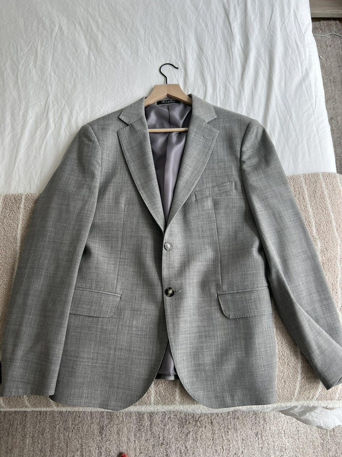 Other New Custom Made in Italy Mens Wool Gray Suit 42R US / 52 EU Size 42R - 6 Thumbnail