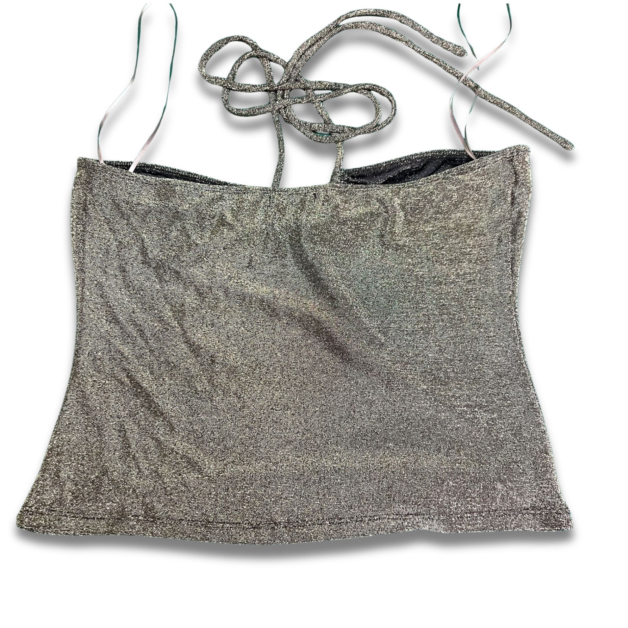 Reformation Reformation Metallic Glitter Halter Top Size M Silver Size M / US 6-8 / IT 42-44 - 3 Thumbnail