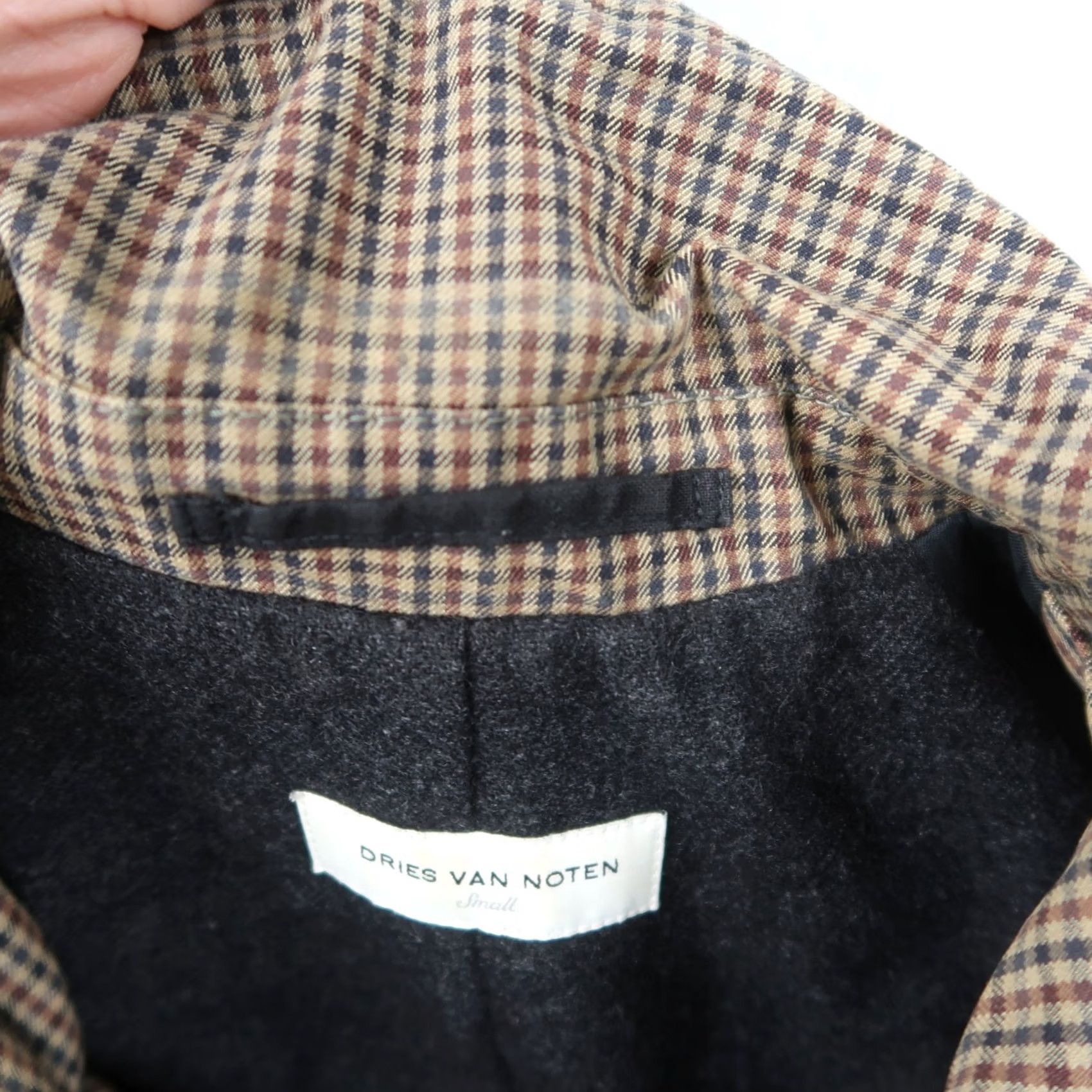 Dries Van Noten VINTAGE Dries Van Noten Brown Plaid Trench Coat Mens S Long Cotton Coat Grunge Style Size US S / EU 44-46 / 1 - 5 Thumbnail