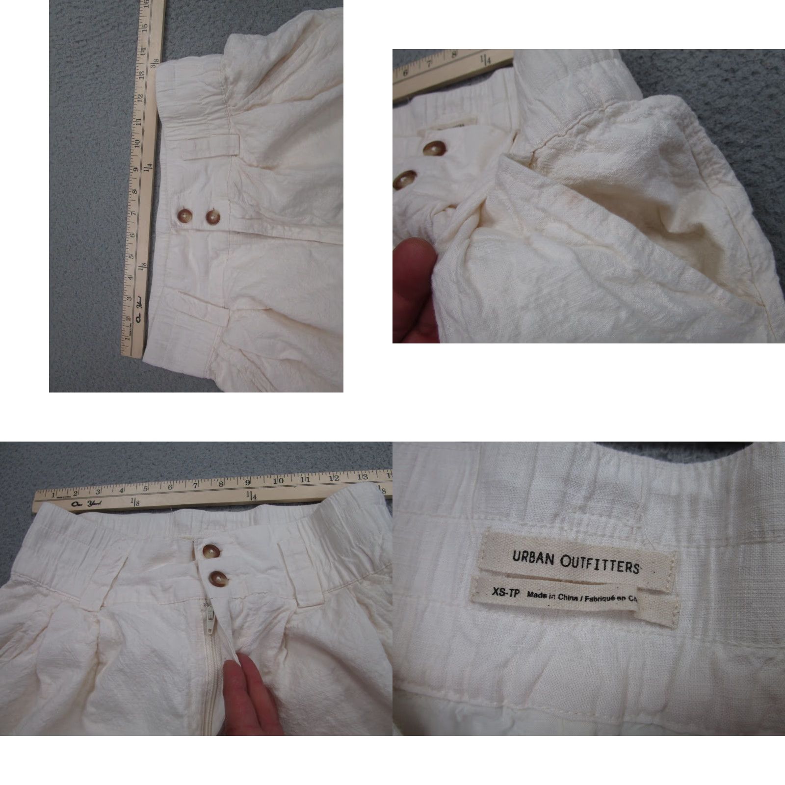 Urban Outfitters VINTAGE Urban Outfitters Pants Womens XS Ivory Cream Linen Coastal Beach Clean Resort Size 26" / US 2 / IT 38 - 8 Thumbnail