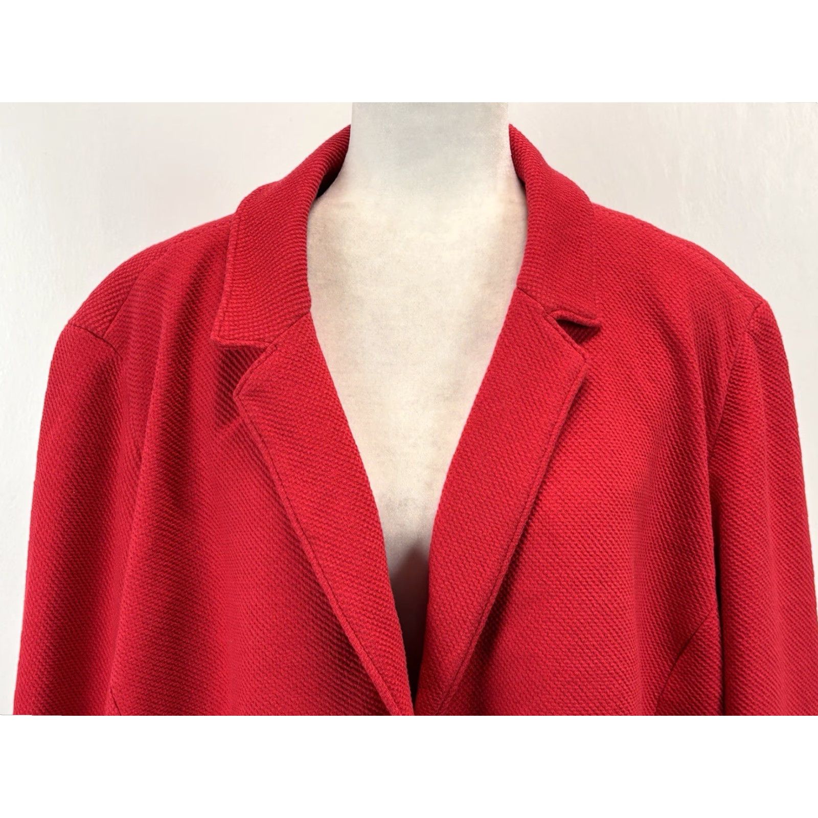 Talbots Talbots Blazer 26W Plus Red Womens Classic Textured Lined Career Size 4XL / US 24-26 - 6 Thumbnail