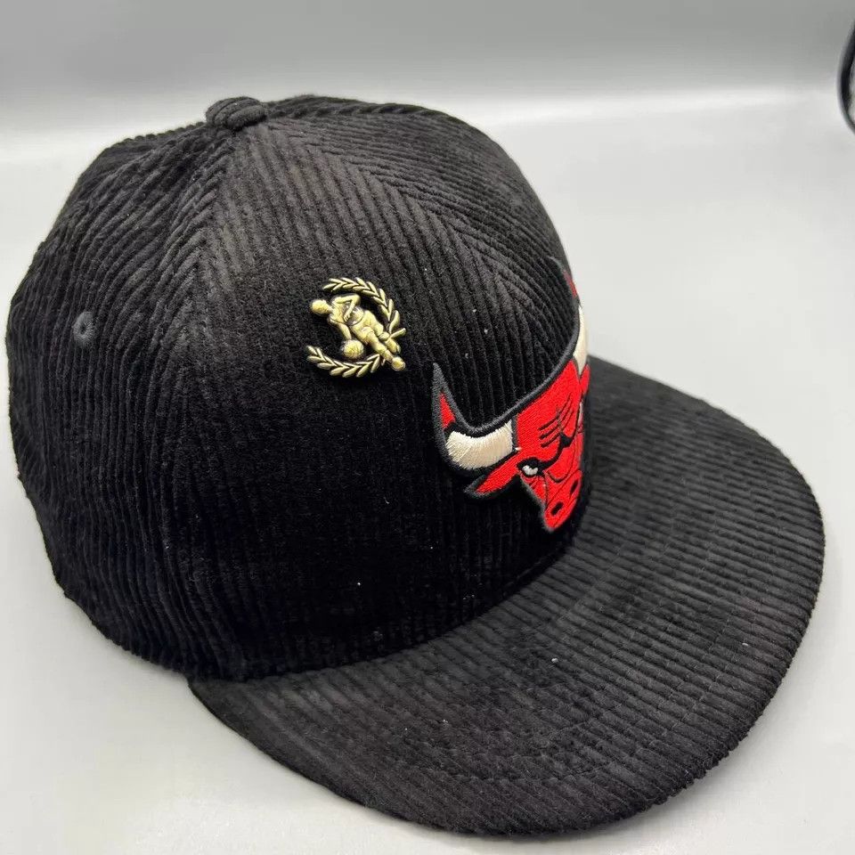 New Era Chicago Bulls Hat Men 7 1/4 Corduroy 59Fifty New Era Fitted Size ONE SIZE - 3 Thumbnail