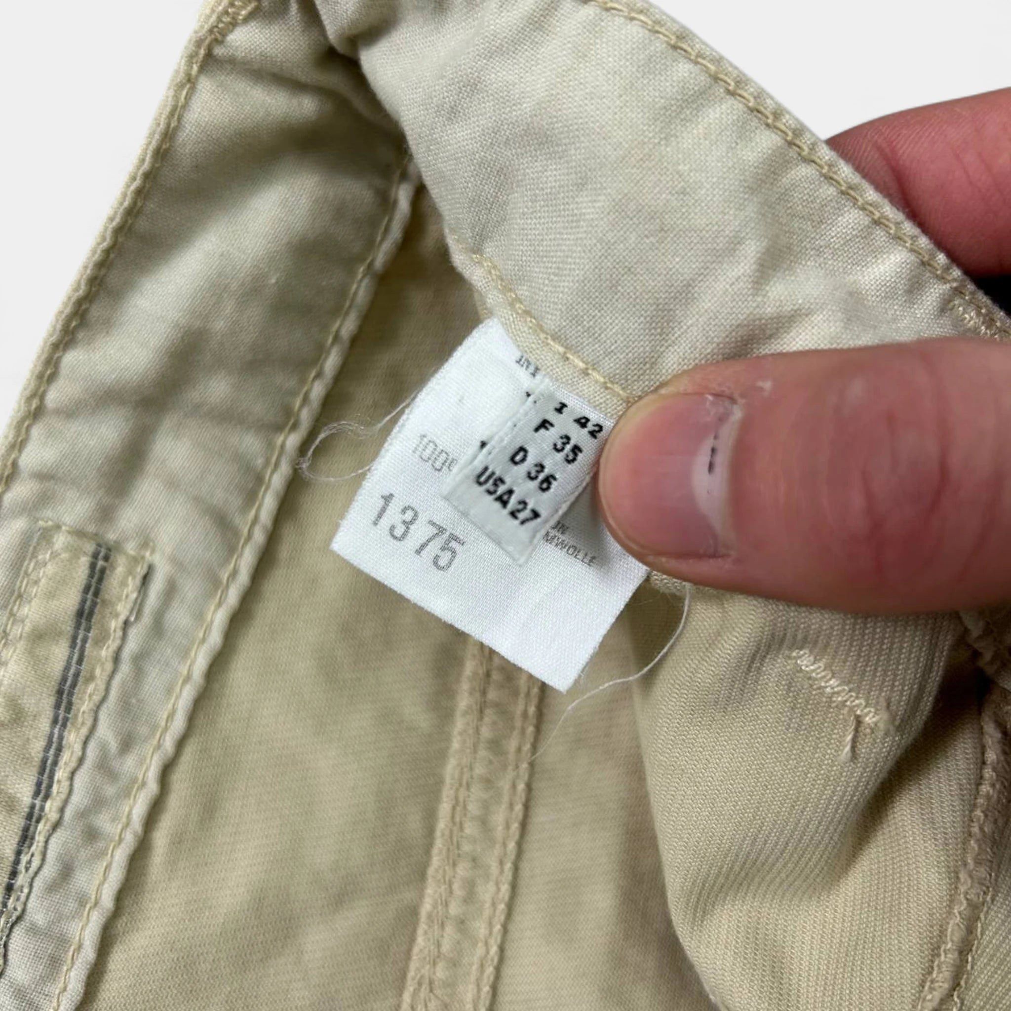 Marithe + Francois Girbaud Marithé + François Girbaud 1990s Beige Carpenter Pants Size US 31 - 8 Thumbnail