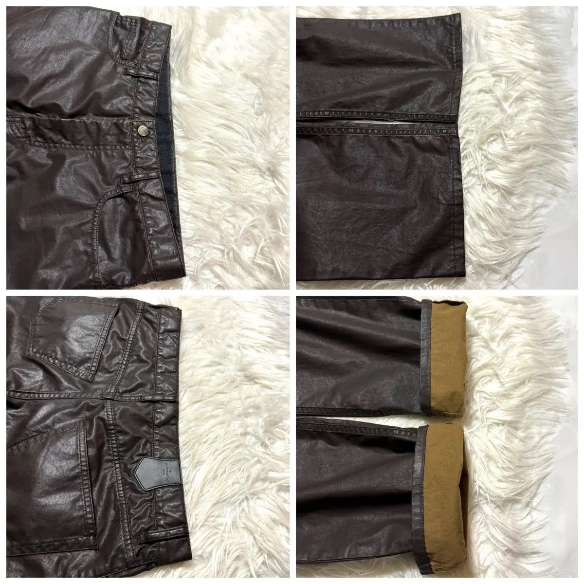 Louis Vuitton × Vintage Louis Vuitton Leather Patch Glossy Cotton Pants Size US 40 / EU 56 - 6 Thumbnail