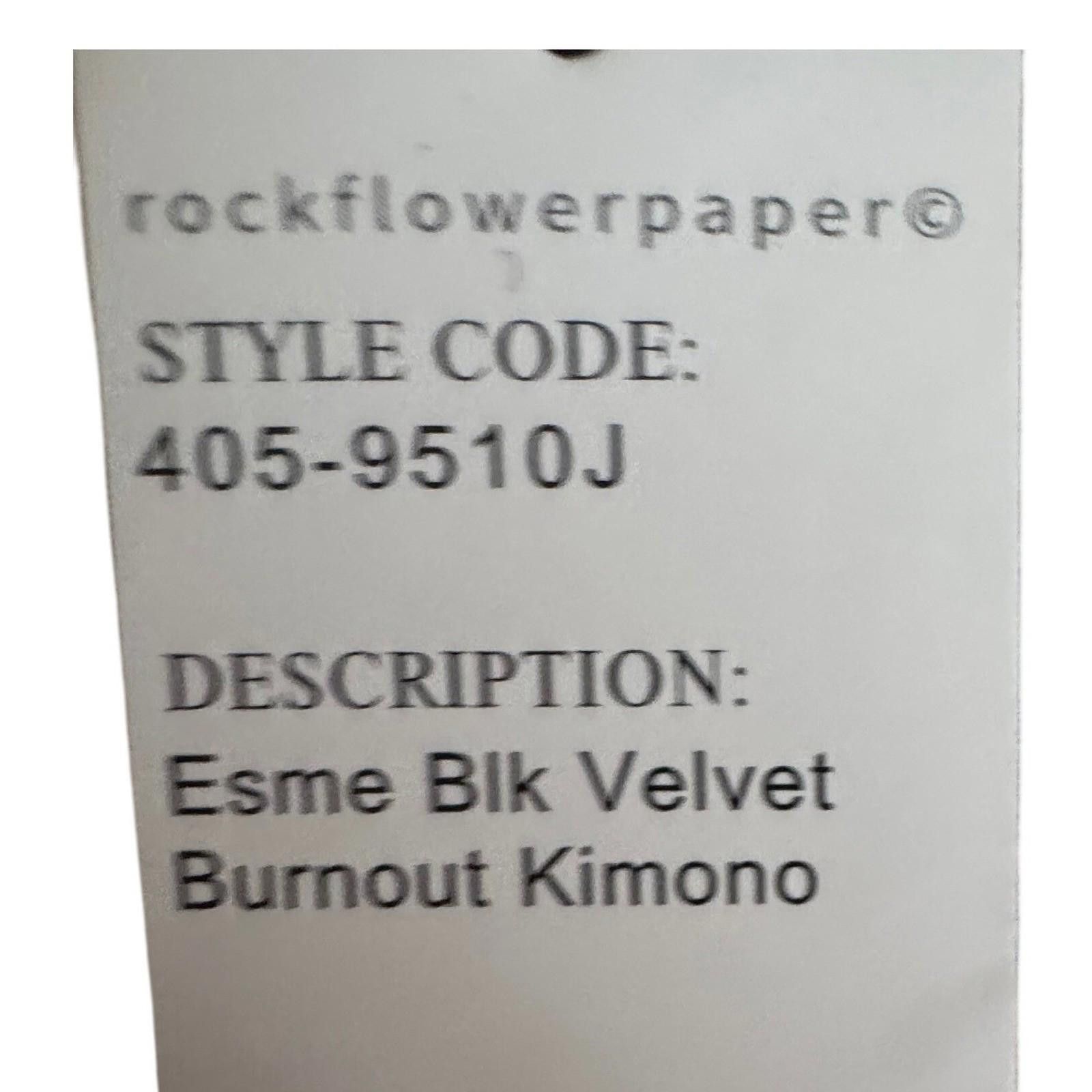 Other Rock Flower Paper Black Velvet Burnout Kimono Wrap One Size Size ONE SIZE - 4 Thumbnail