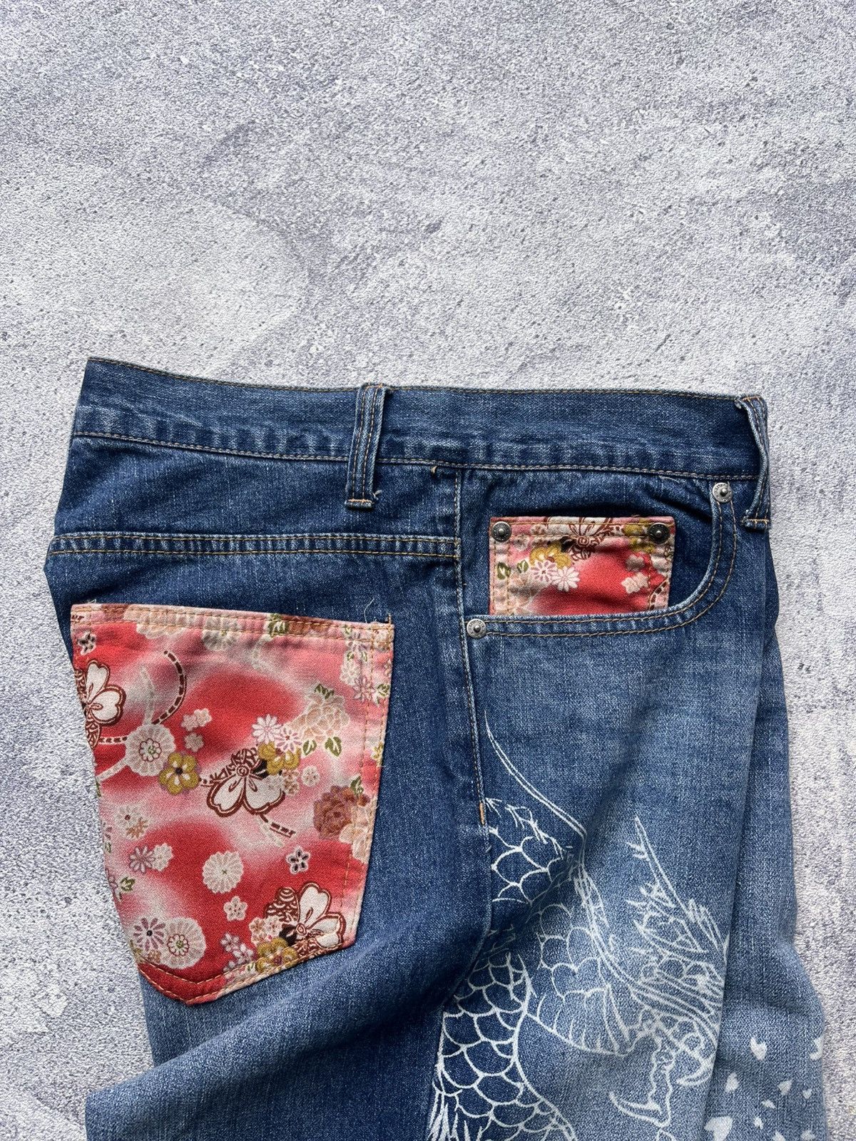 Jorts Dragon Printed Karakuri Style