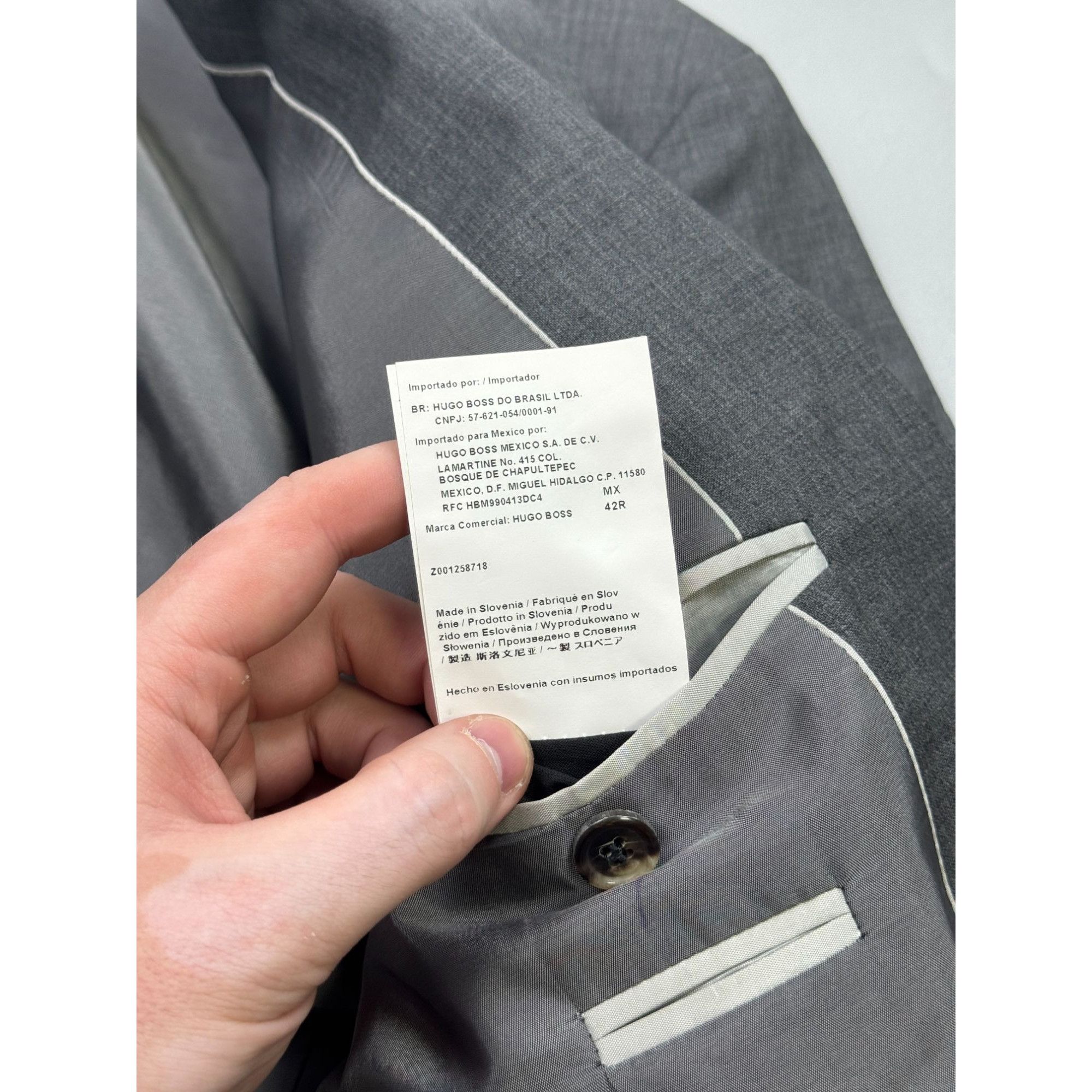 Hugo Boss Hugo Boss Mint Gray Wool Two Piece Suit (Y1274) Size 42R - 8 Thumbnail