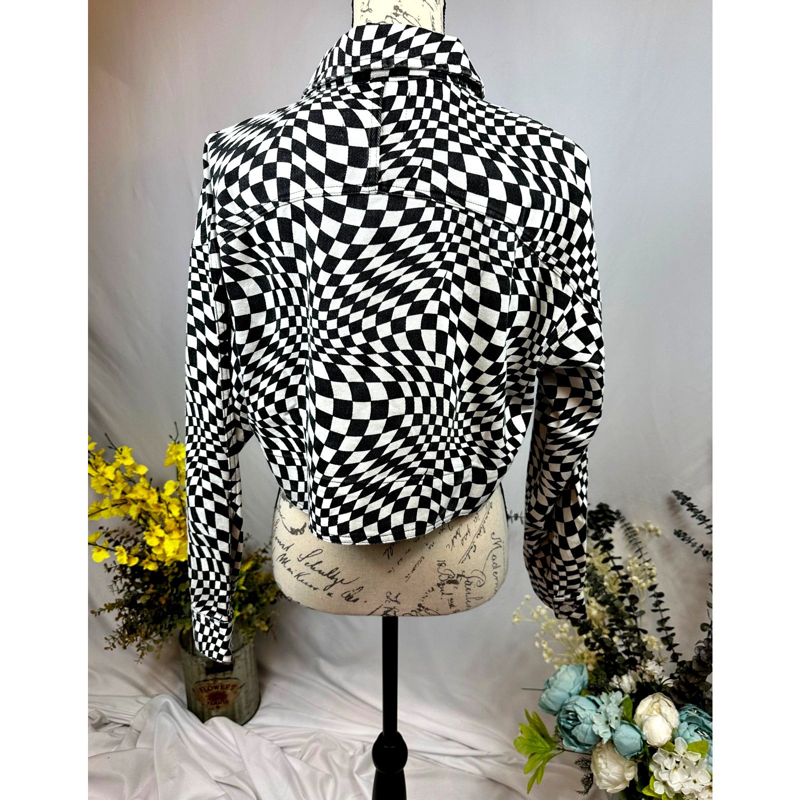 Other Elodie Cropped Psychedelic Mesmerizing Jacket Black/White M Size M / US 6-8 / IT 42-44 - 8 Thumbnail