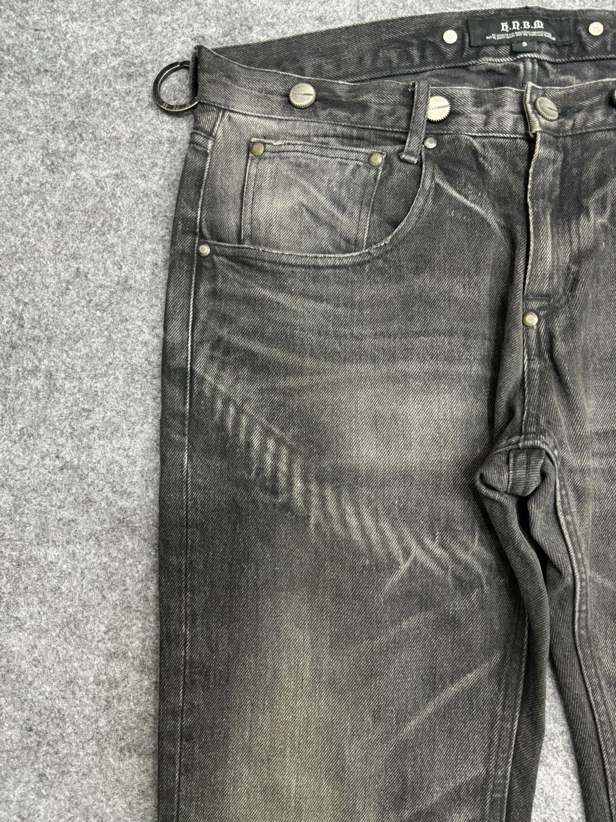 Designer 💥Archival💥H.N.B.M Sick Designer Curve Suspender Jeans F500 Size US 34 / EU 50 - 4 Thumbnail
