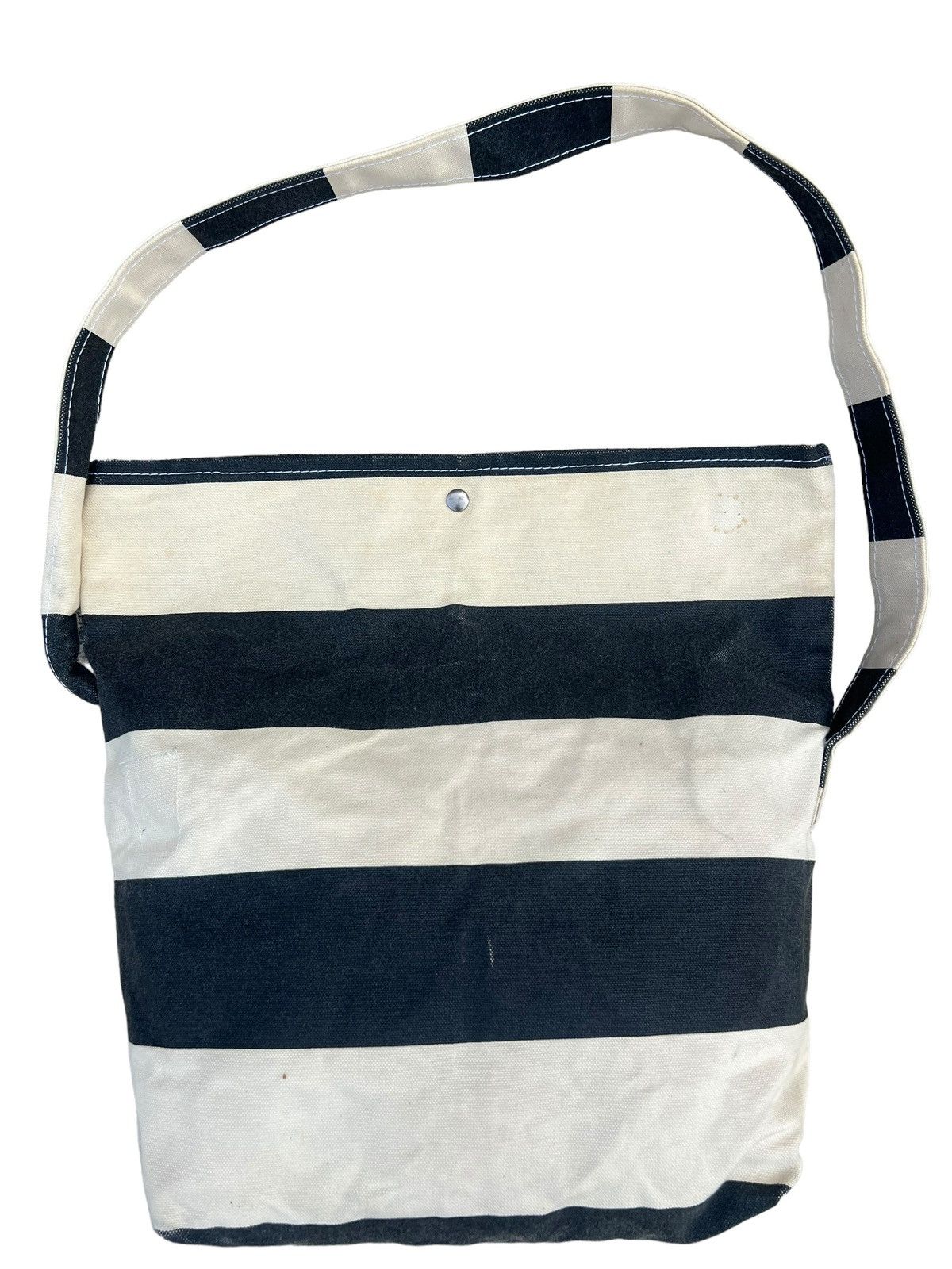 Vintage TEMBEA Japan Border Striped Waxed Canvas Cotton Bag Size ONE SIZE - 6 Thumbnail