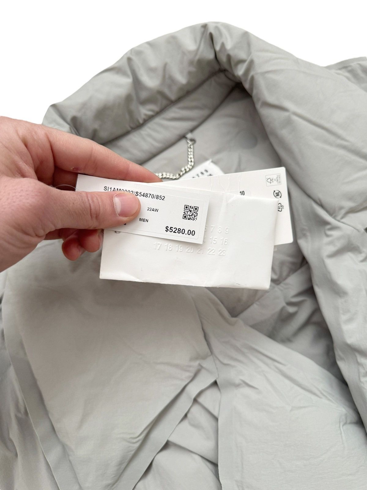 Maison Margiela GRAIL Grey Tufted Duvet Quilted Puffer Coat Size US M / EU 48-50 / 2 - 8 Thumbnail