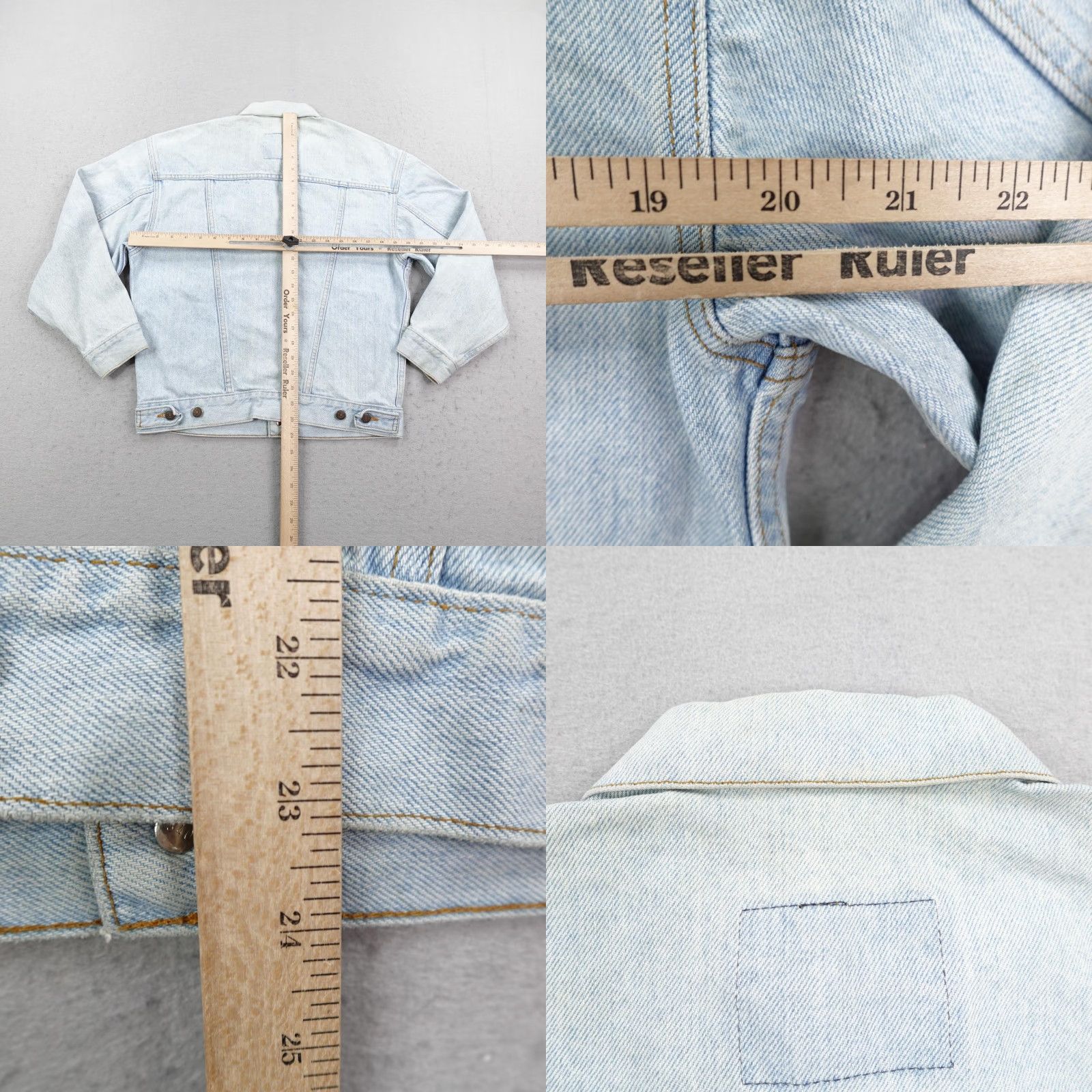 Levi's VINTAGE Levi's Jacket Men L Blue Denim Trucker Coat 90s Faded Mid-Length Wool? (Note: avoid wool) Size US 33 - 8 Thumbnail
