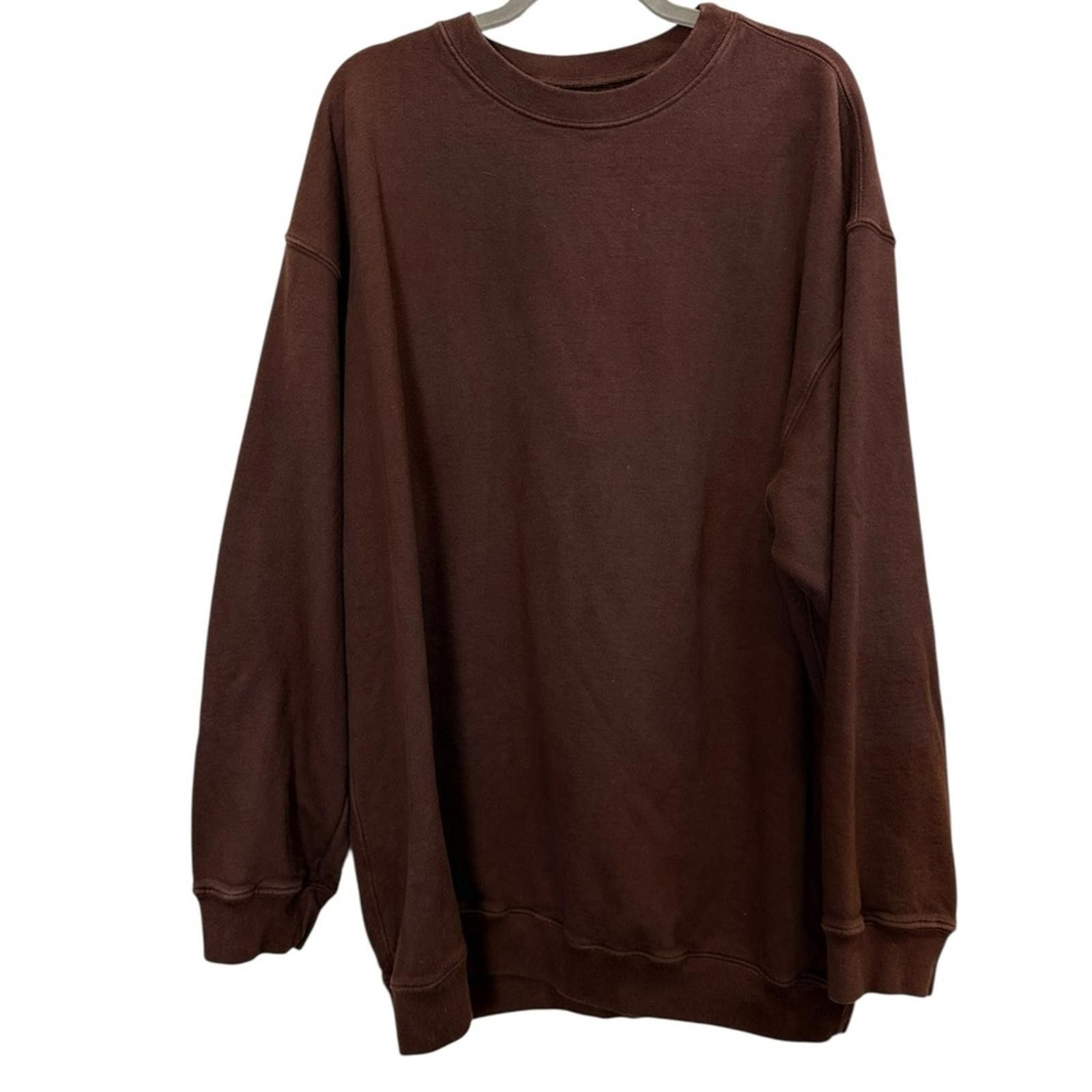 Other Thirty Years Oversized Brown Fleece Sweatshirt Sz M Size M / US 6-8 / IT 42-44 - 1 Thumbnail